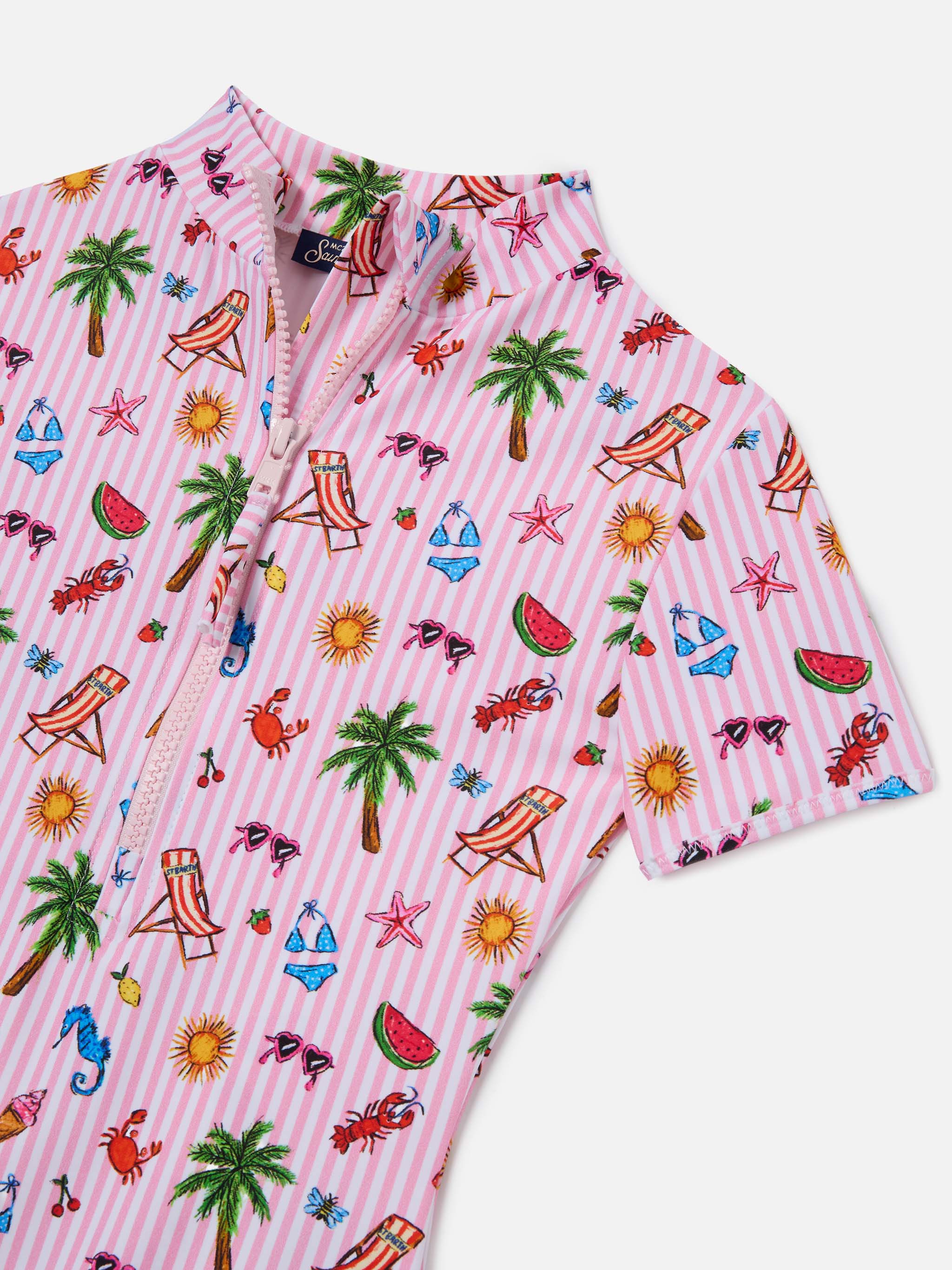 mc2-saint-barth-waikiki-costume-intero-bambina-maniche-corte-stampa-sketch-rosa image 3