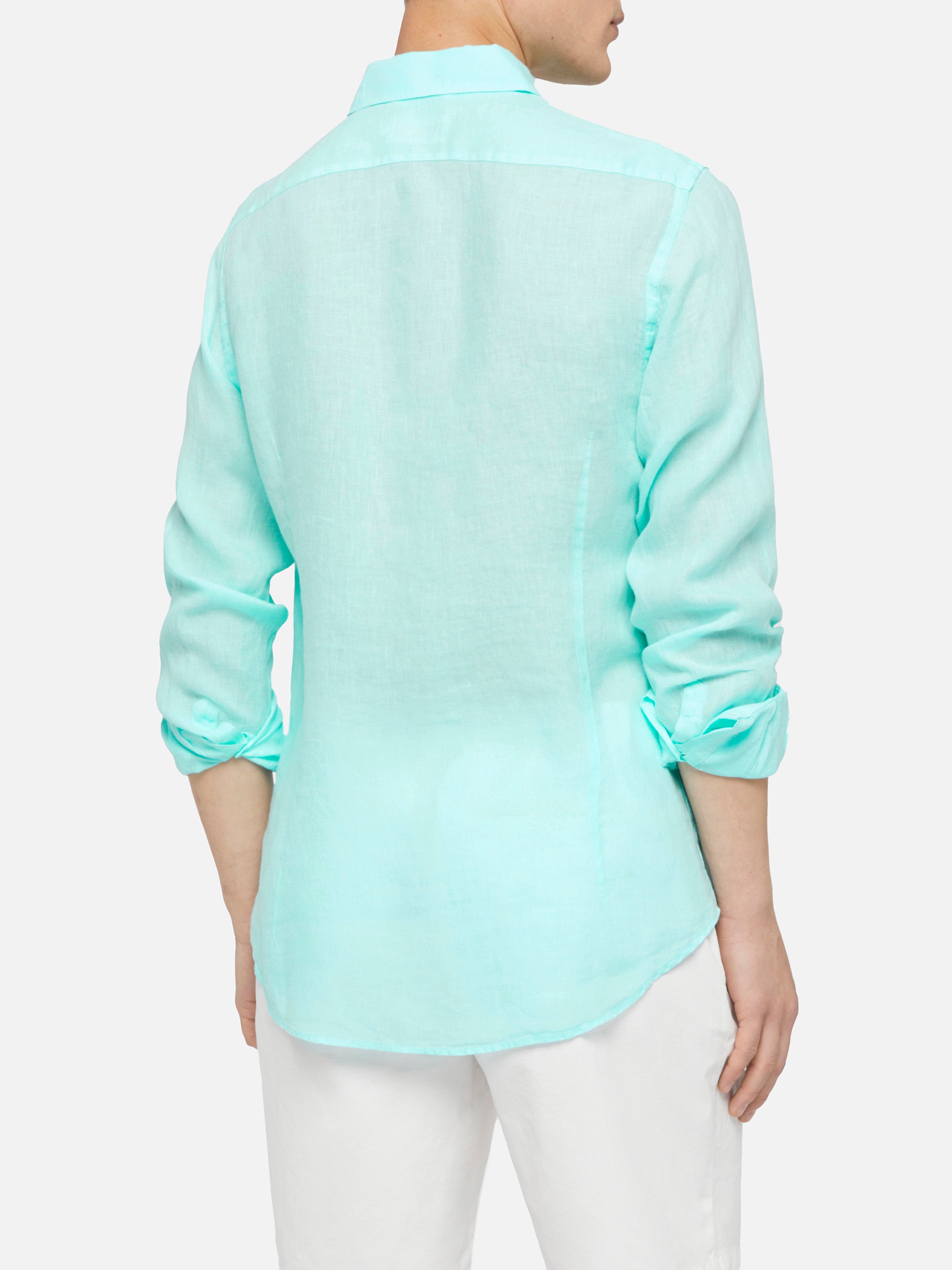 camicia-uomo-mc2-saint-barth-pamplona-in-lino-verde-acqua-con-vestibilit-regolar image 3