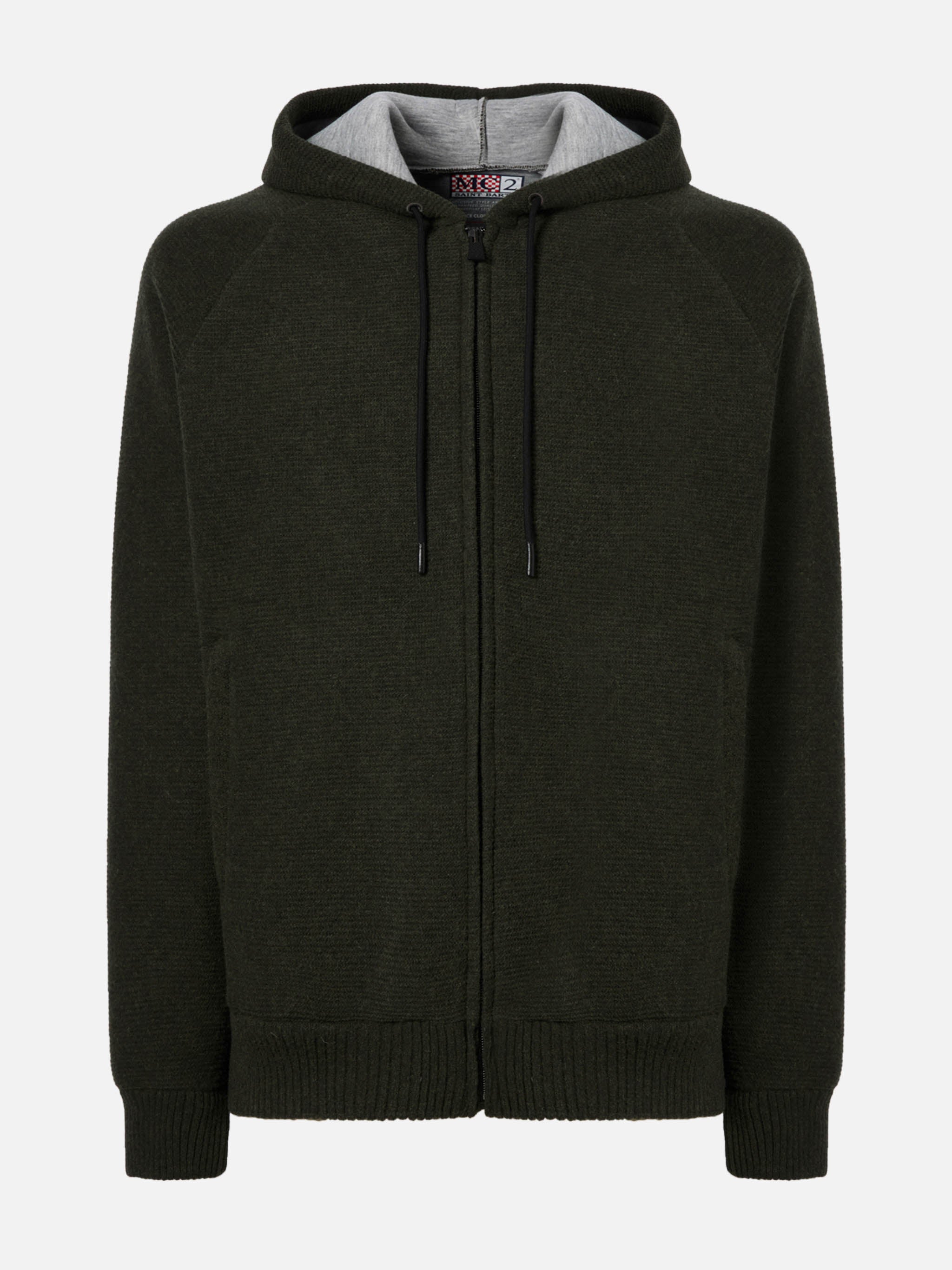 mc2-saint-barth-giacca-carrell-knit-uomo-verde-militare-con-zip-e-cappuccio image 6
