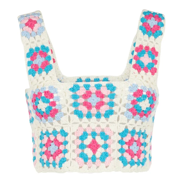 mc2-saint-barth-halima-top-crochet-multicolore-bianco image 1