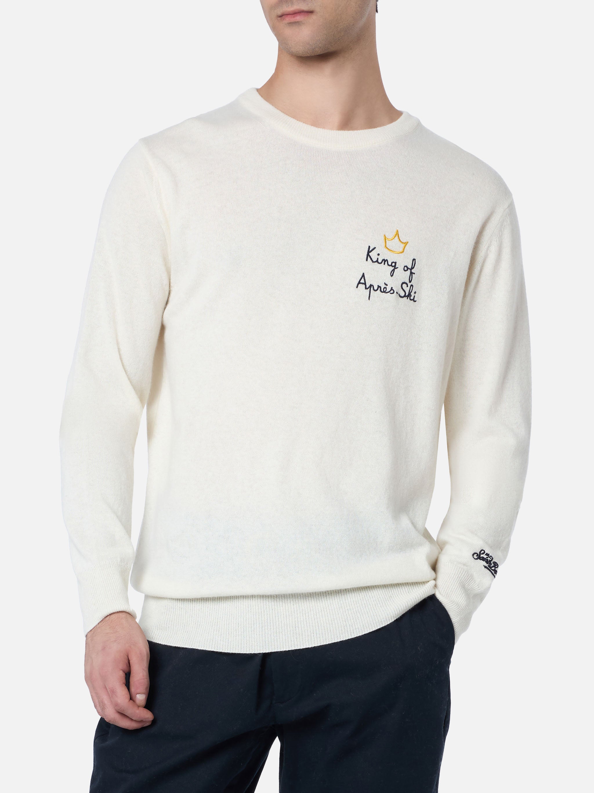 mc2-saint-barth-heron-maglione-girocollo-uomo-bianco-king-of-apres-ski image 2