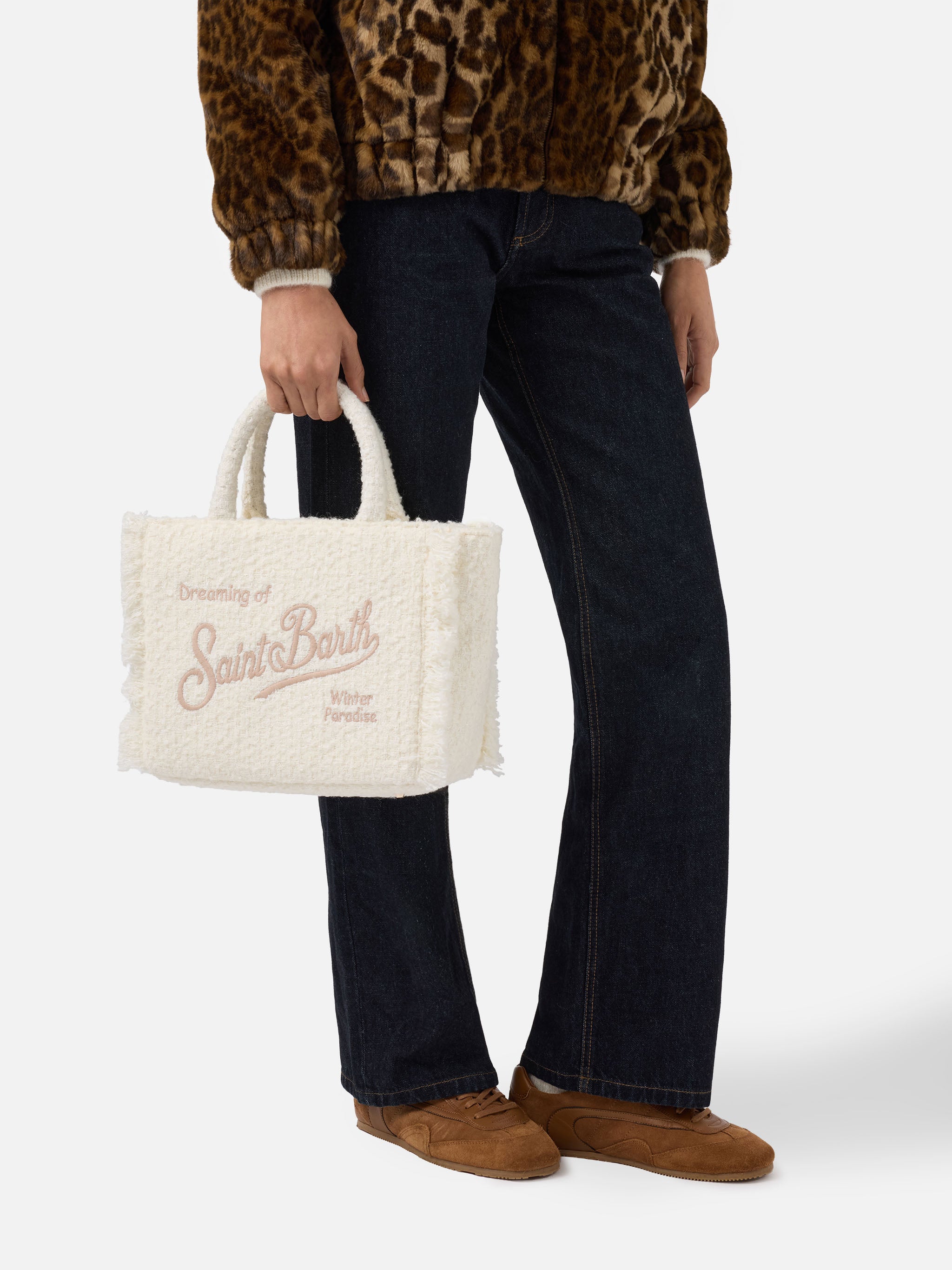 mc2-saint-barth-colette-borsa-a-mano-tweed-misto-lana-bianca image 2