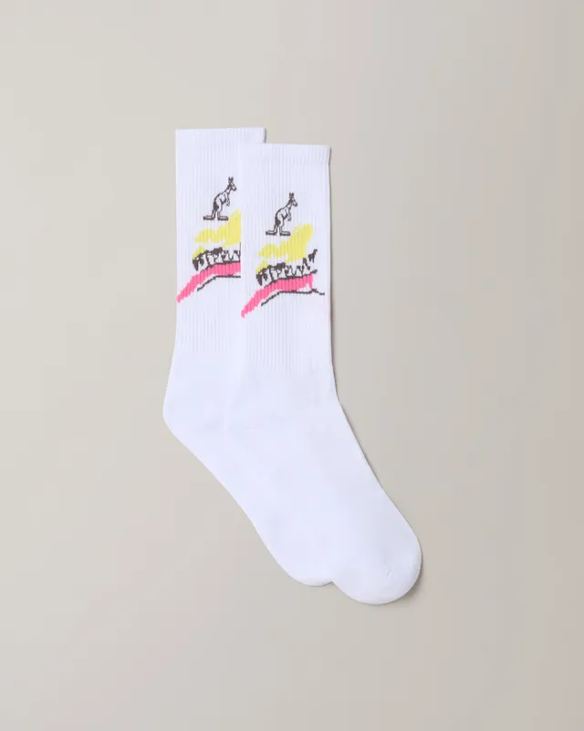 australian-native-socks-heritage-calze-cotone-jacquard-bianche image 1
