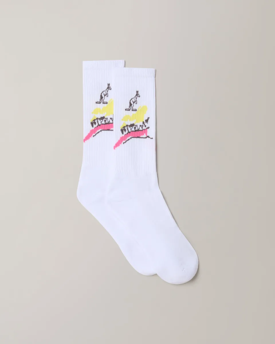 australian-native-socks-heritage-calze-cotone-jacquard-bianche image 1