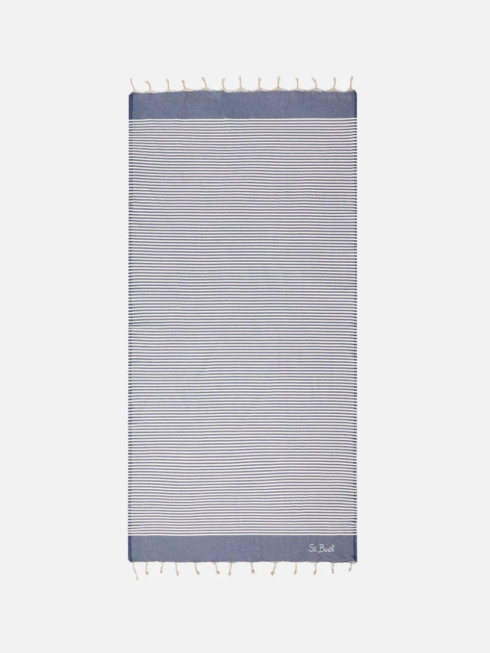 mc2-saint-barth-telo-mare-foutas-a-righe-piccole-blu-navy-e-bianche-in-cotone-ja image 1