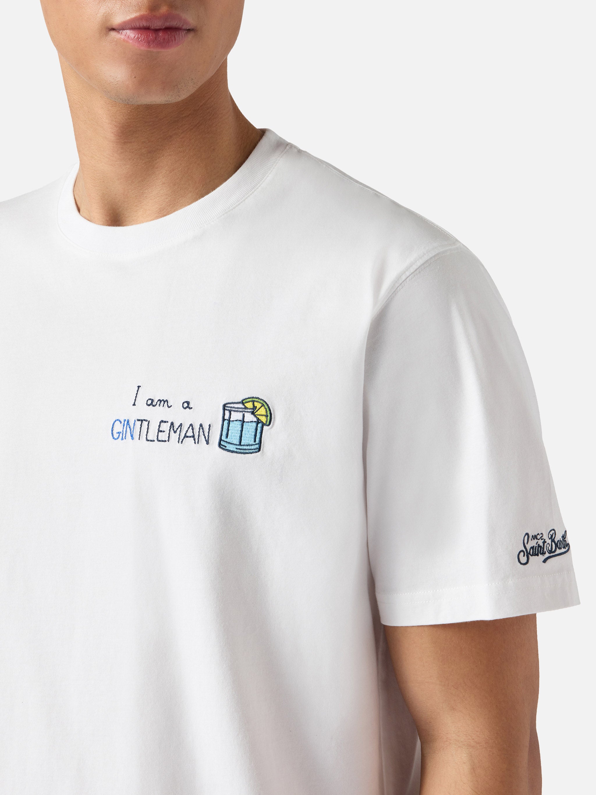 mc2-saint-barth-t-shirt-portofino-ricamo-i-am-a-gintleman-cotone-bianco-vestibil image 2