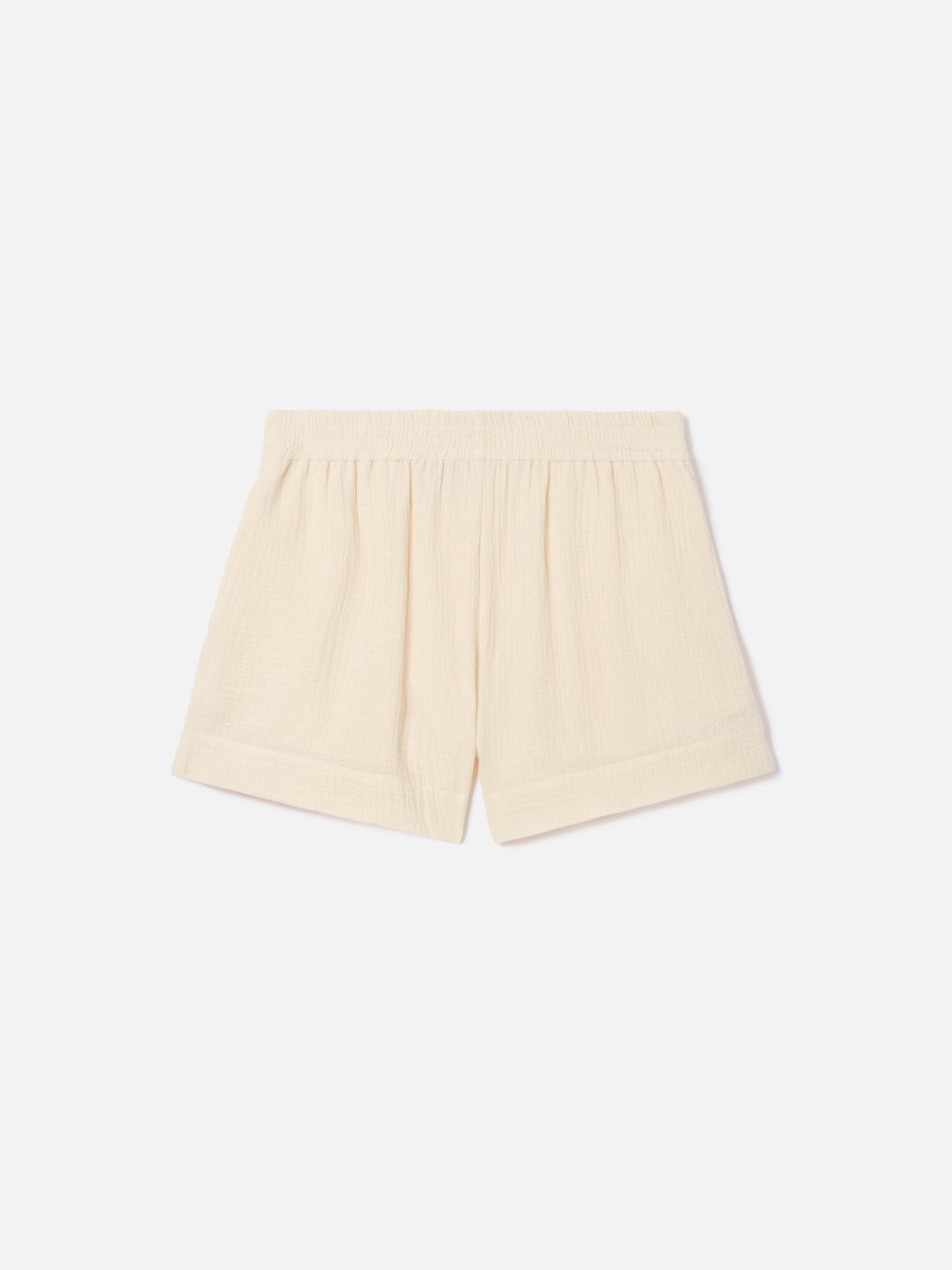 mc2-saint-barth-meave-shorts-donna-mussola-cotone-panna-gamba-ampia image 5