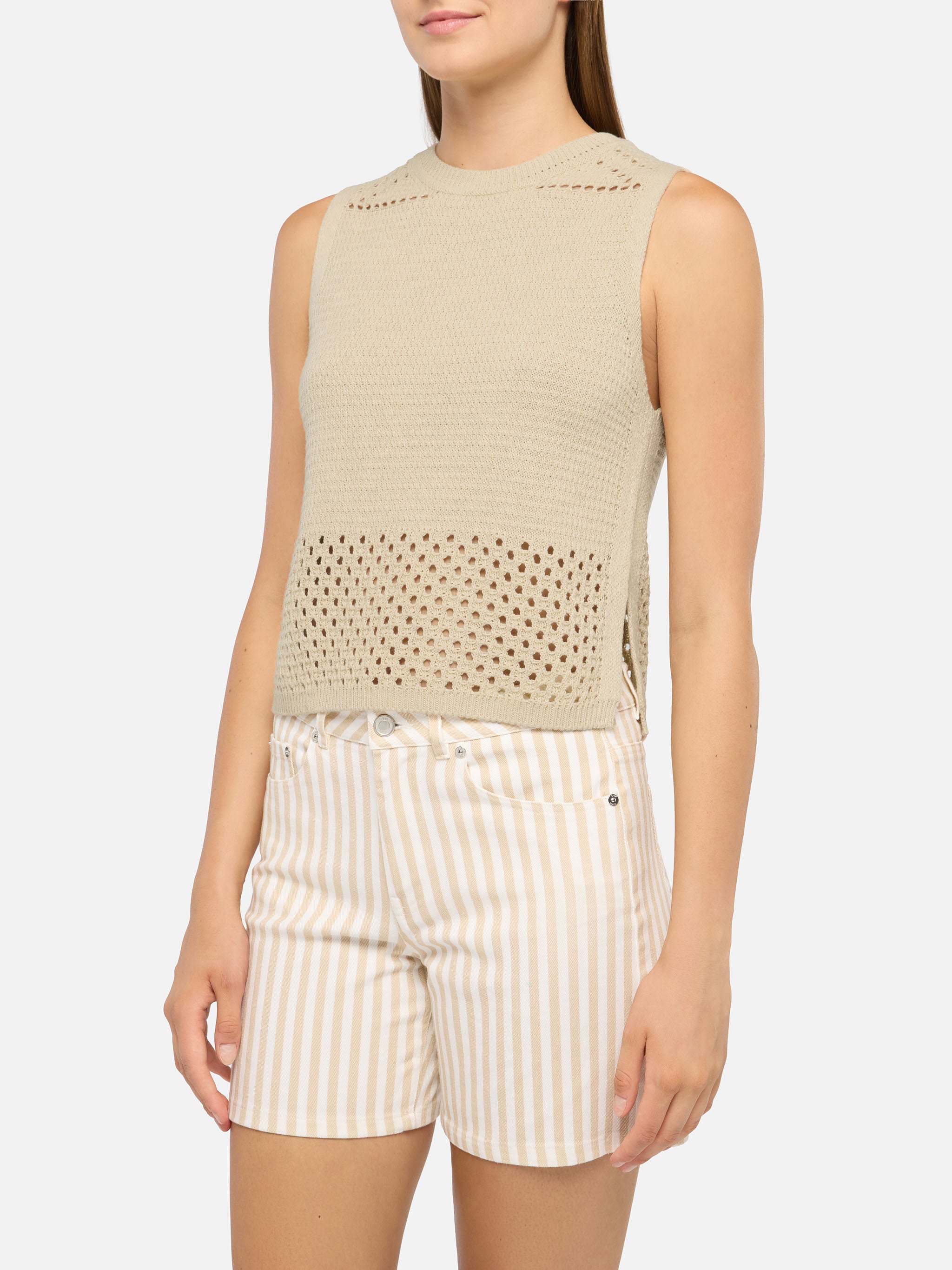 mc2-saint-barth-top-crochet-aire-beige-in-cotone image 2