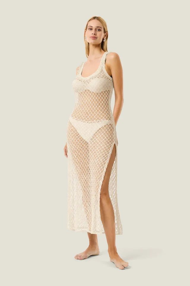 4giveness-abito-lungo-natural-mesh-donna-cover-up image 1