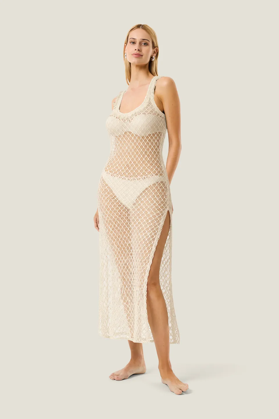 4giveness-abito-lungo-natural-mesh-donna-cover-up image 1