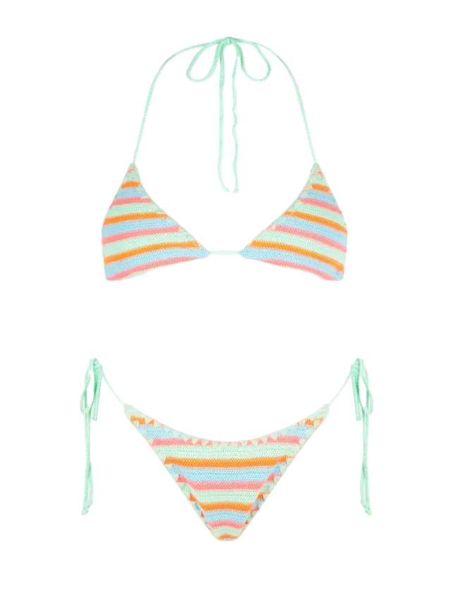 mc2-saint-barth-bikini-leah-marielle-donna-triangolo-crochet-righe-verde-acqua-e image 1