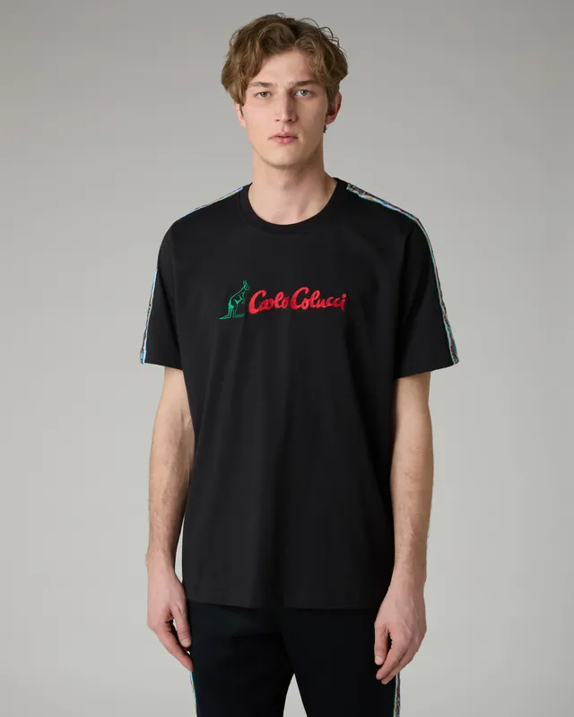 australian-x-carlo-colucci-color-tape-t-shirt-nera-regular-fit image 1