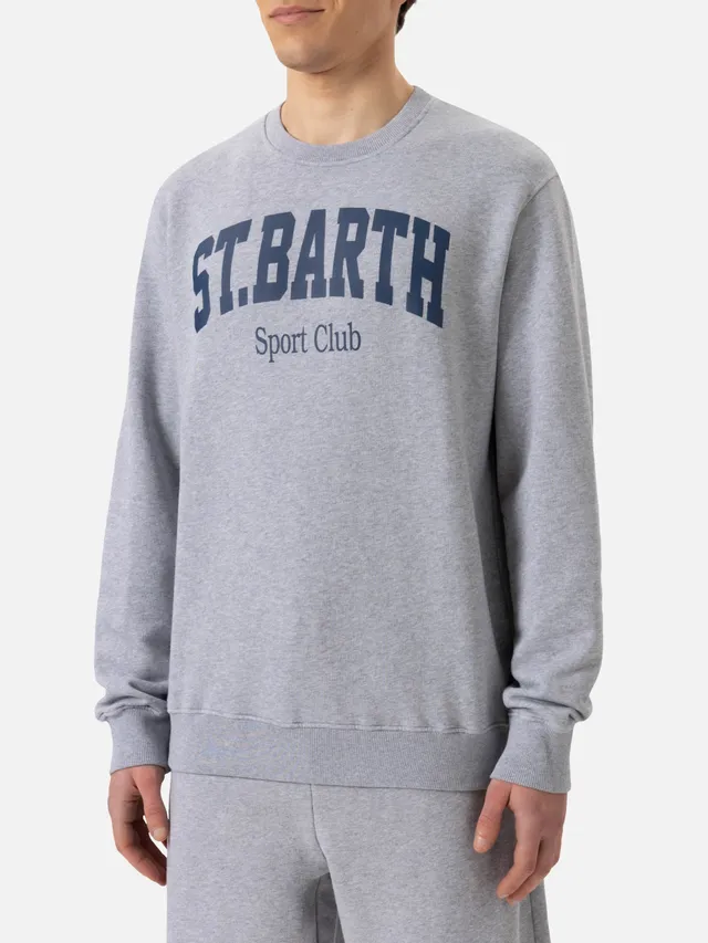 mc2-saint-barth-ponza-felpa-uomo-cotone-grigio-st-barth-sport-club image 1