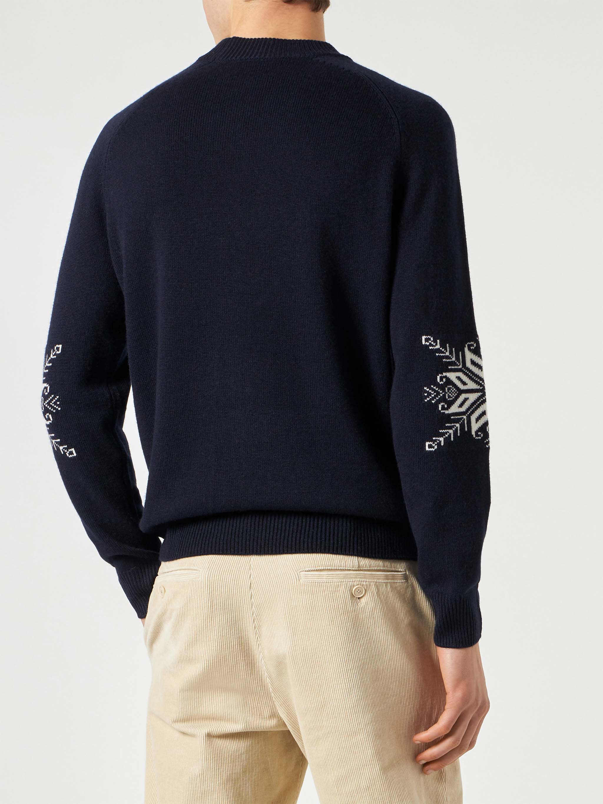 mc2-saint-barth-maglione-uomo-mezzo-dolcevita-blu-navy-stampa-alpine-jacquard-mi image 3