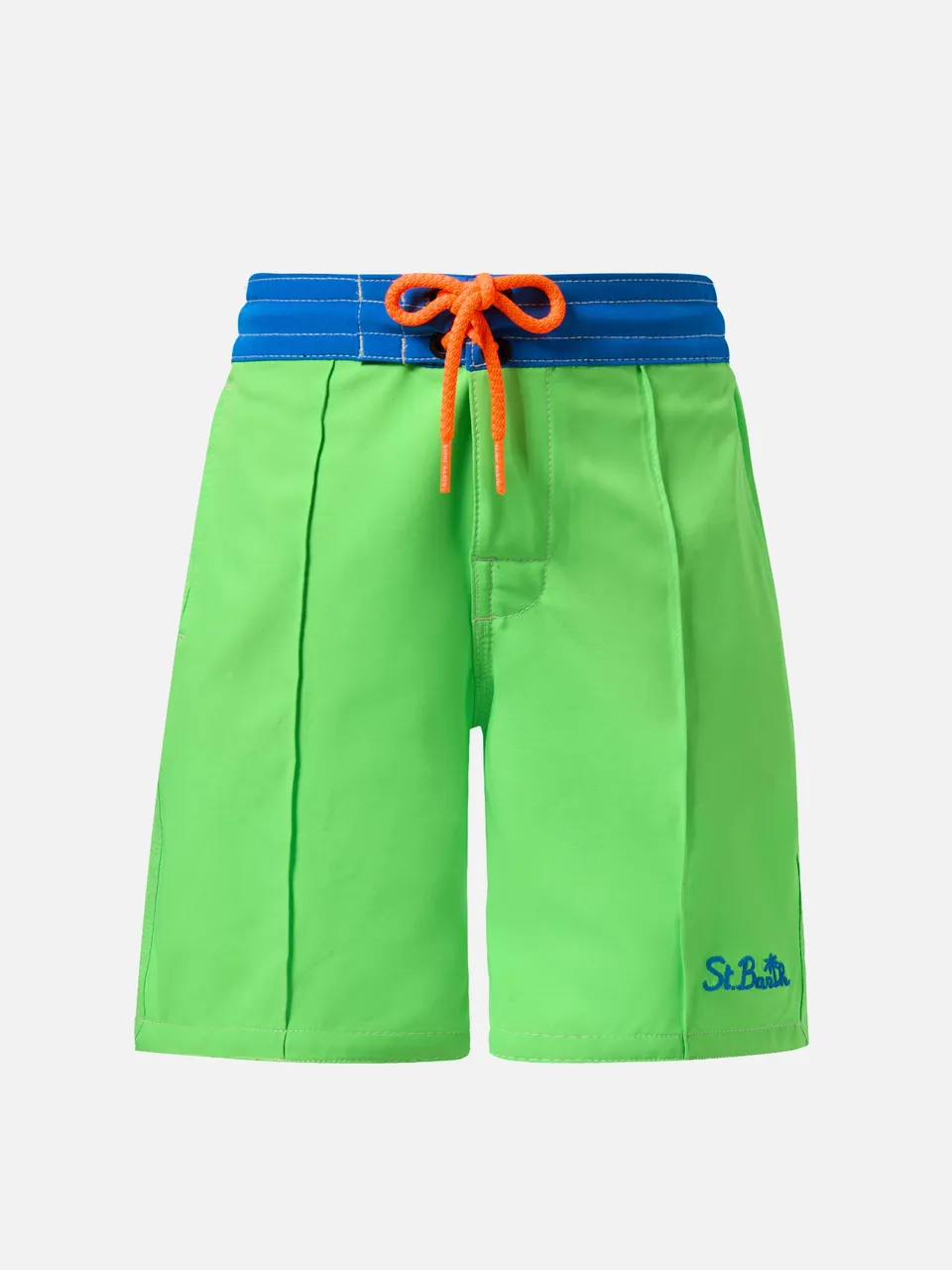 mc2-saint-barth-comfort-surf-jr-costume-mare-bambino-verde-fluo-e-bluette image 1