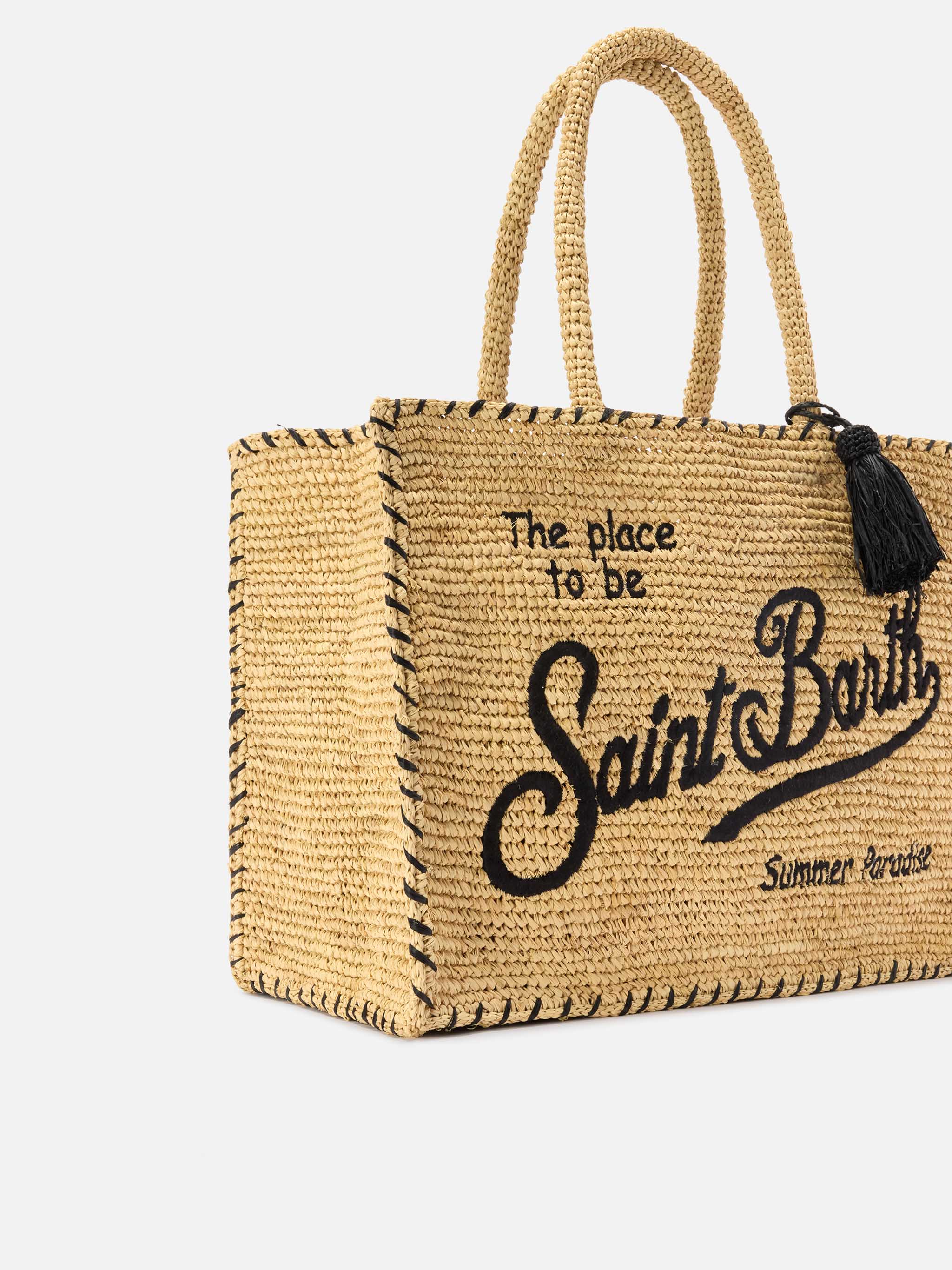 mc2-saint-barth-vanity-regular-borsa-tote-in-raffia-beige-con-dettagli-neri image 3