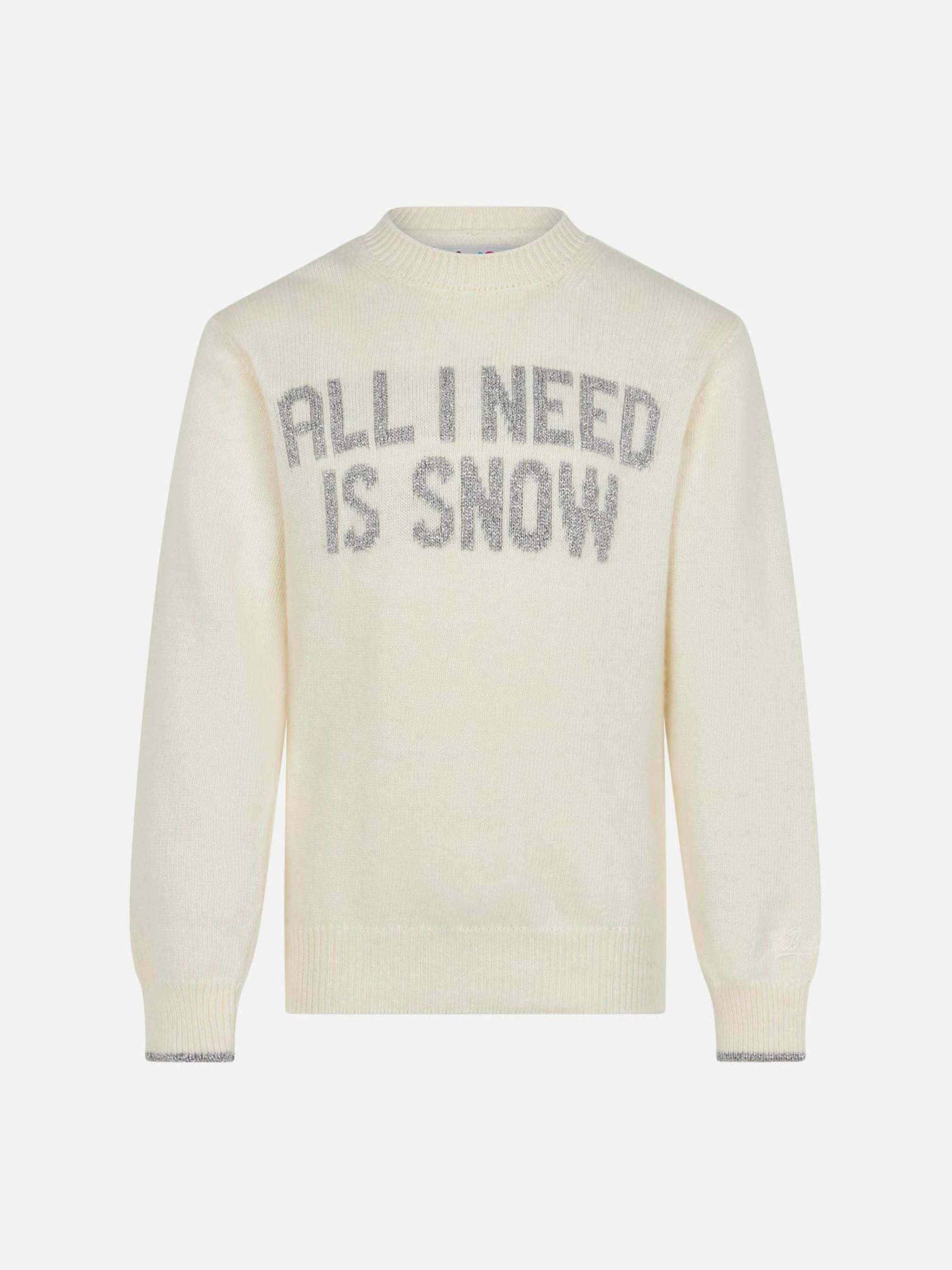 mc2-saint-barth-maglione-bambina-girocollo-all-i-need-is-snow-in-misto-cashmere image 1