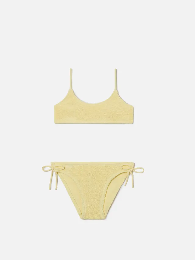 mc2-saint-barth-jaiden-bikini-bambina-giallo-pastello-in-tessuto-crinkle image 1