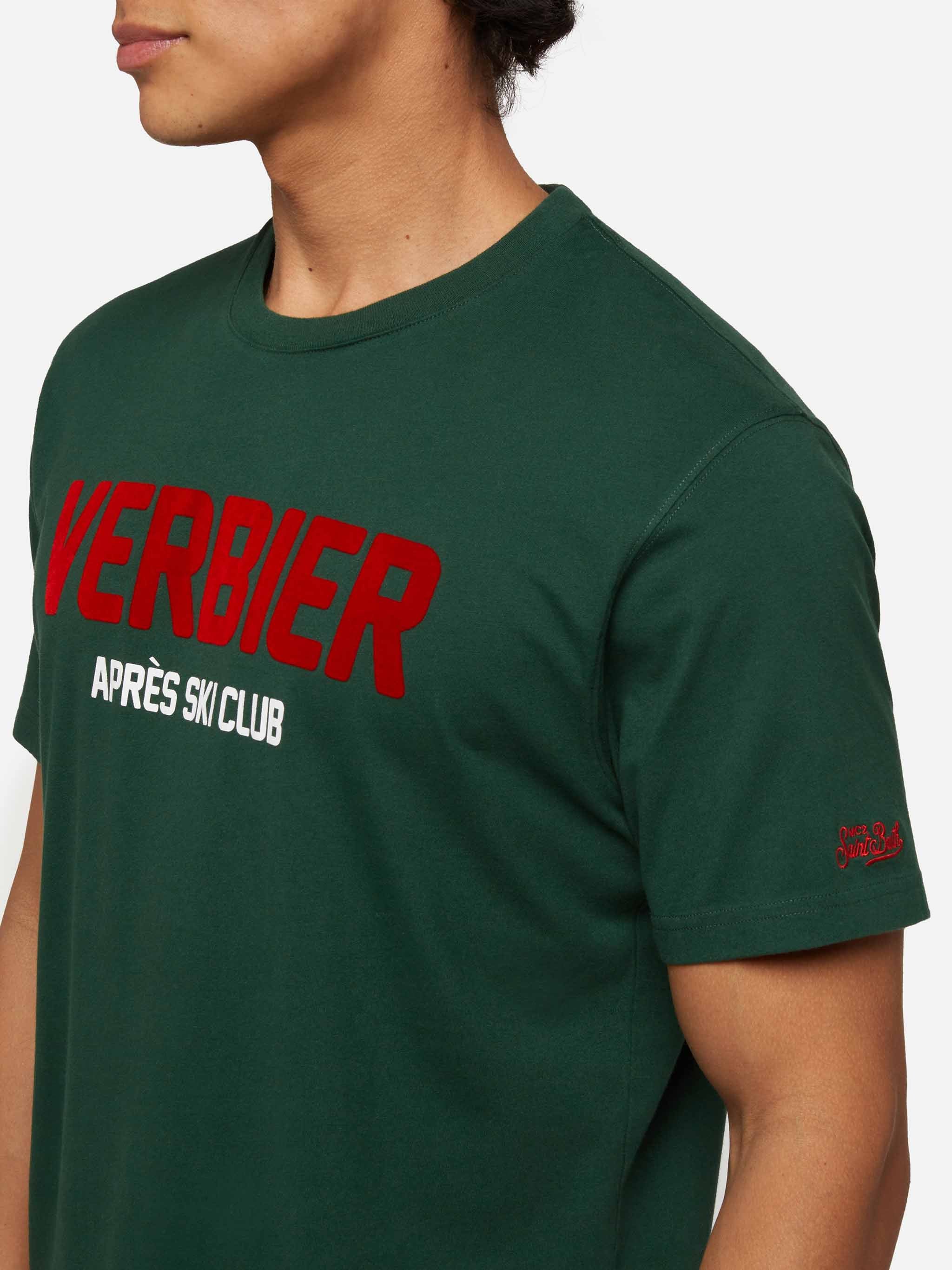 mc2-saint-barth-arnott-t-shirt-uomo-cotone-verde-stampa-verbier-apr-s-ski image 3
