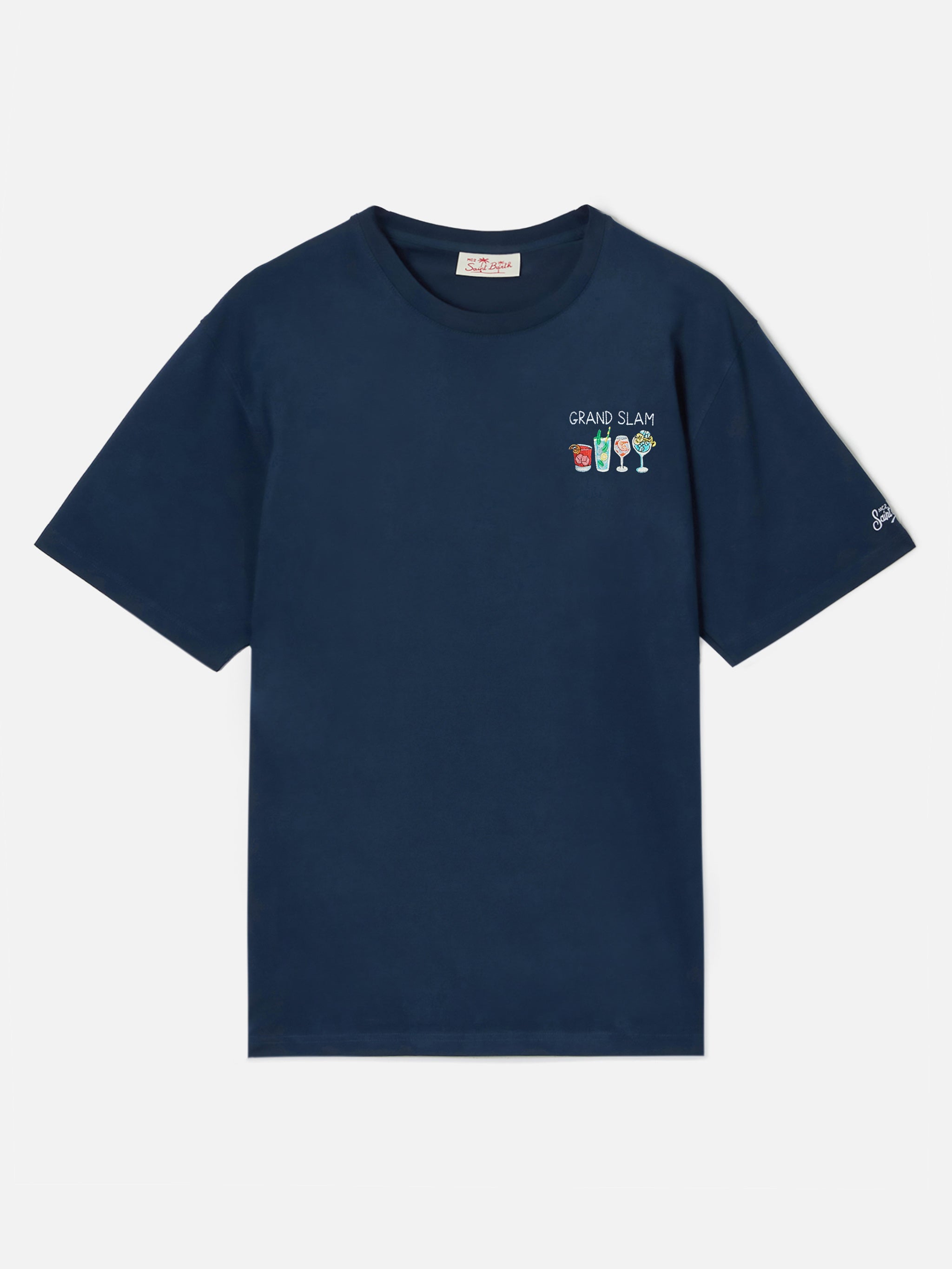 mc2-saint-barth-t-shirt-portofino-uomo-blu-in-cotone-ricamo-grand-slam image 5