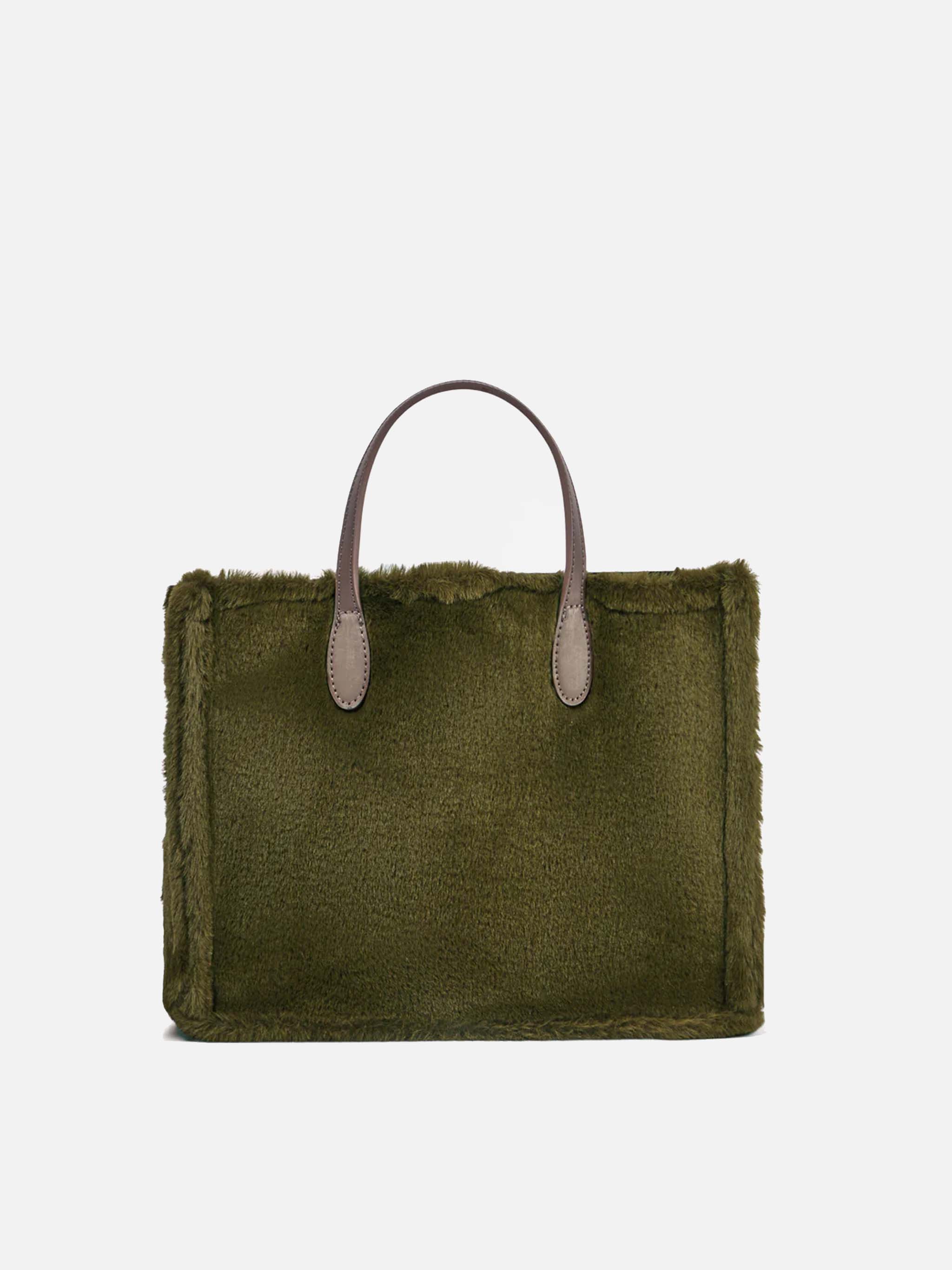 mc2-saint-barth-vivian-borsa-tote-verde-effetto-pelliccia-con-tracolla image 5