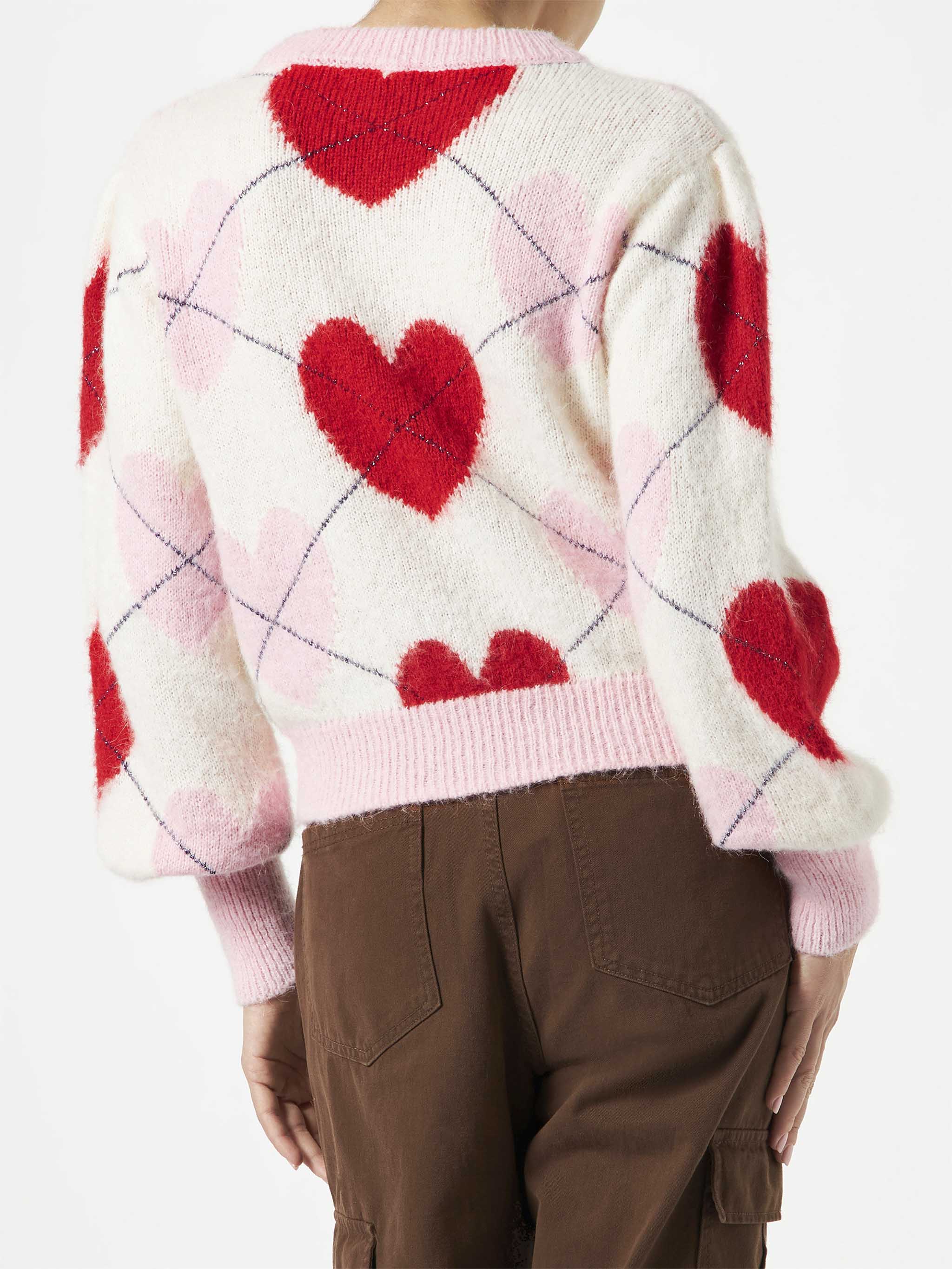 mc2-saint-barth-bloom-soft-maglione-donna-rosa-argyle-cuori-lurex image 2
