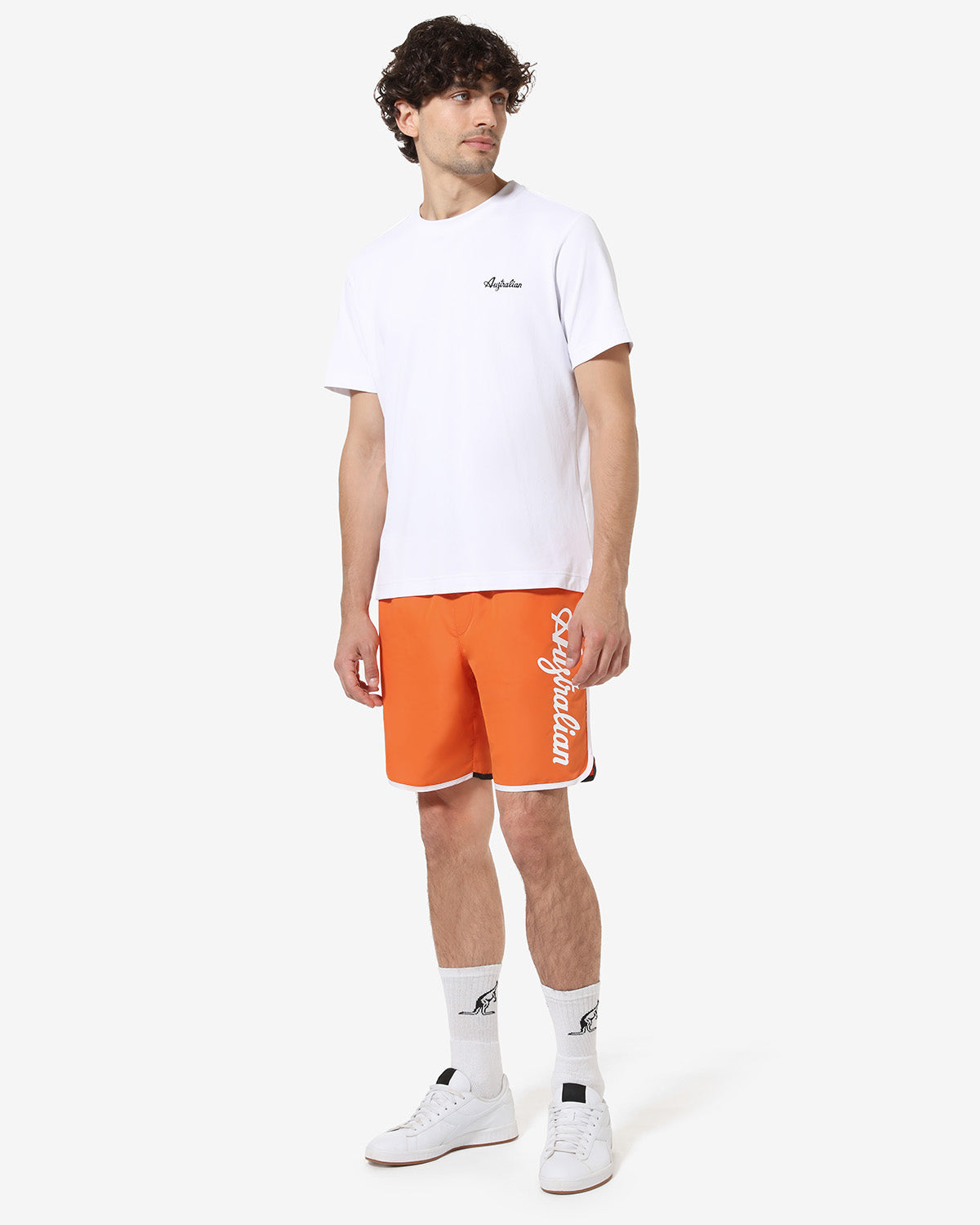 australian-logo-swimshort-arancio-acceso-costume-mare-uomo image 3