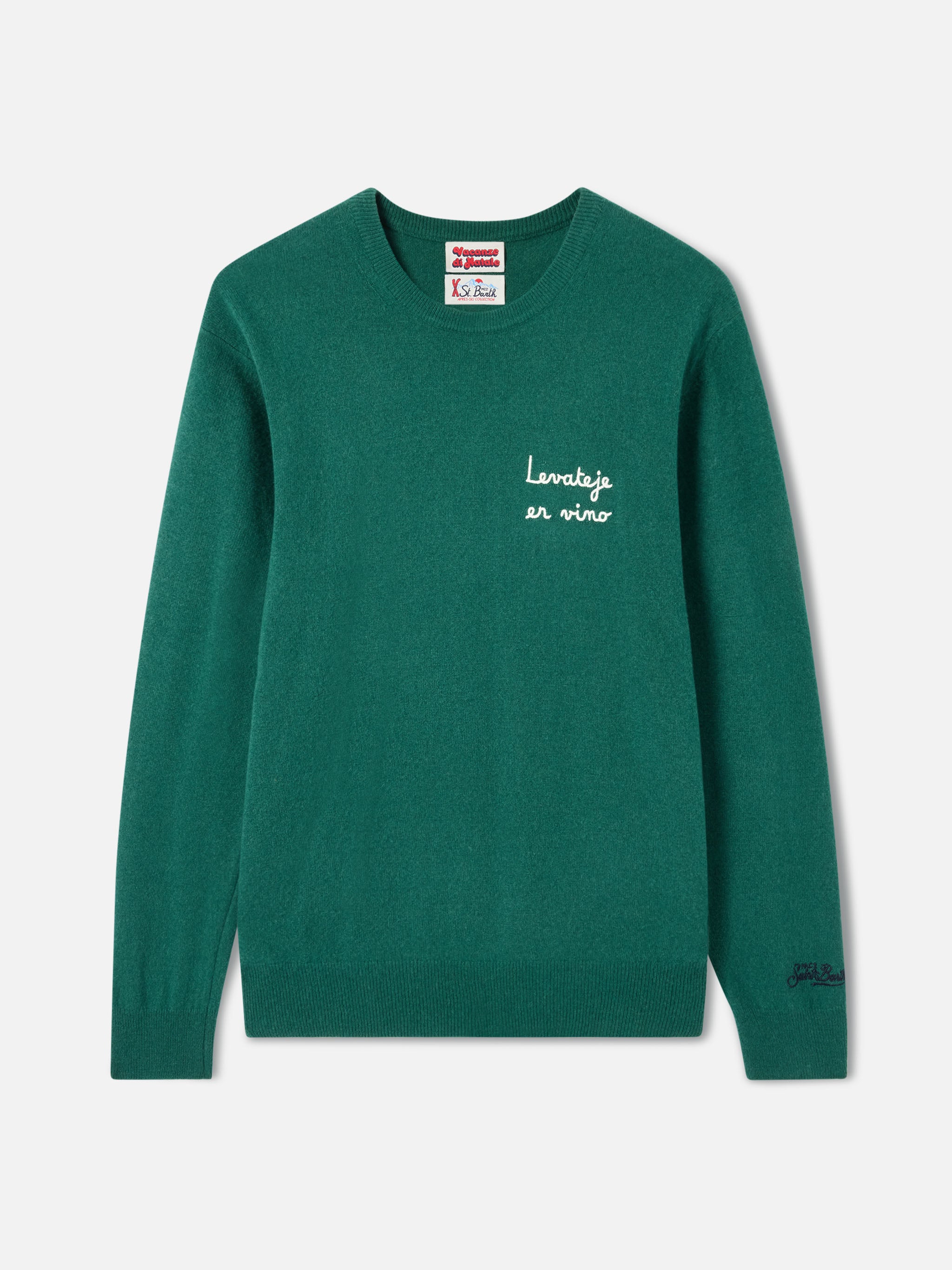 mc2-saint-barth-heron-light-maglione-girocollo-verde-edizione-vacanze-di-natale image 5