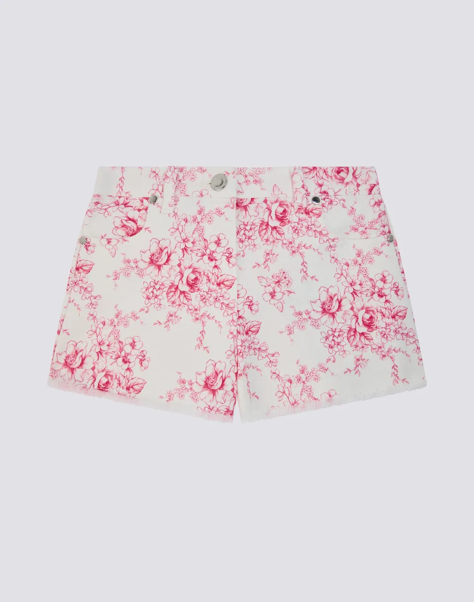 sundek-shorts-bambina-taglio-vivo-bull-cotone-stampa-rose-de-joie image 1