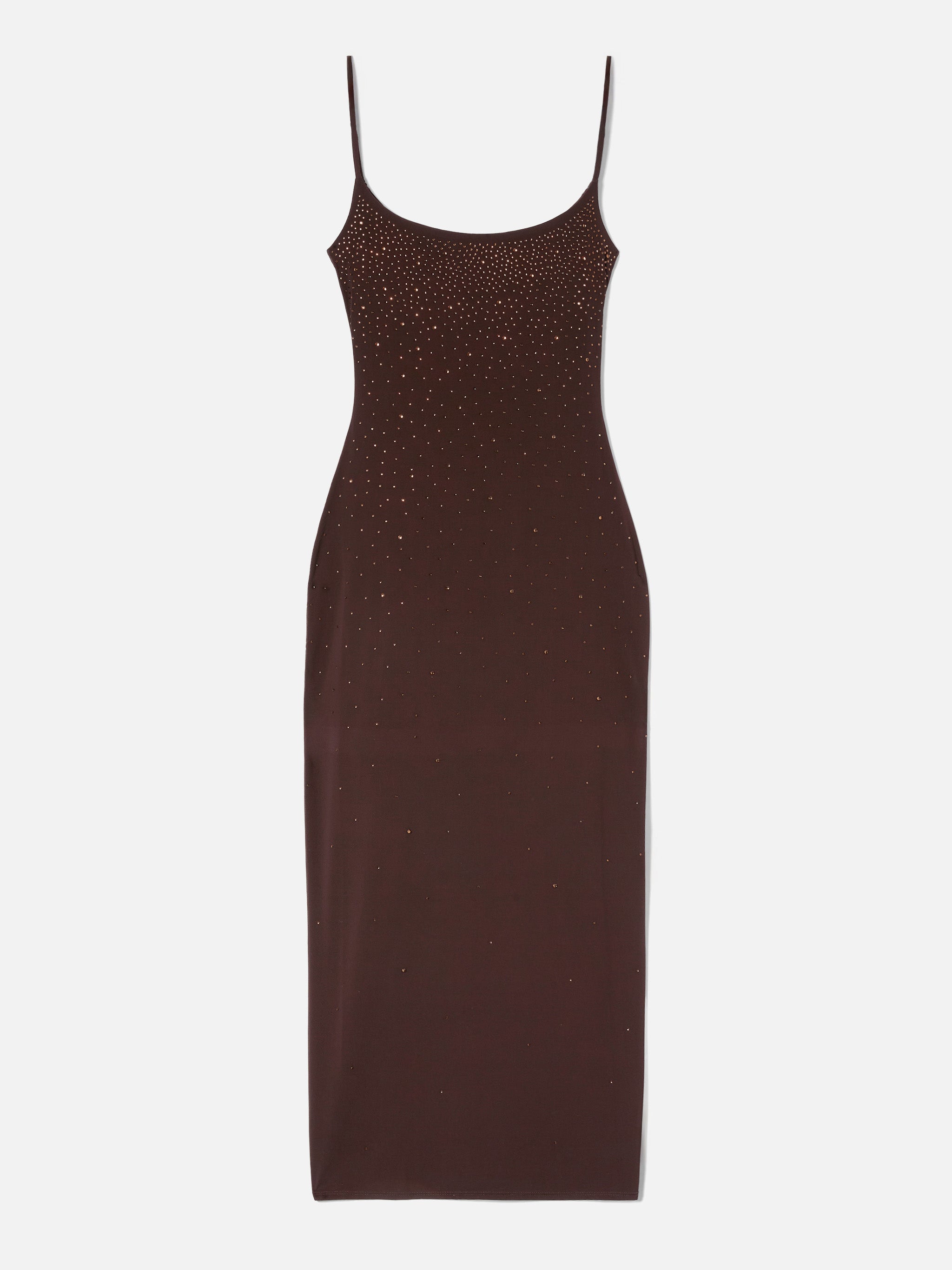 mc2-saint-barth-evy-abito-lungo-donna-marrone-con-strass-degrad image 4