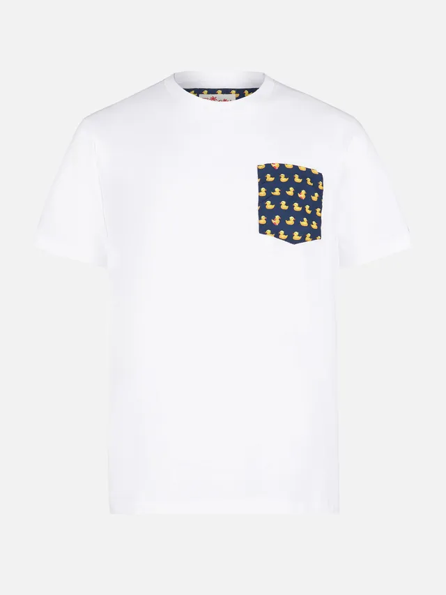 mc2-saint-barth-blanche-t-shirt-uomo-bianca-in-cotone-con-taschino-ducky image 1