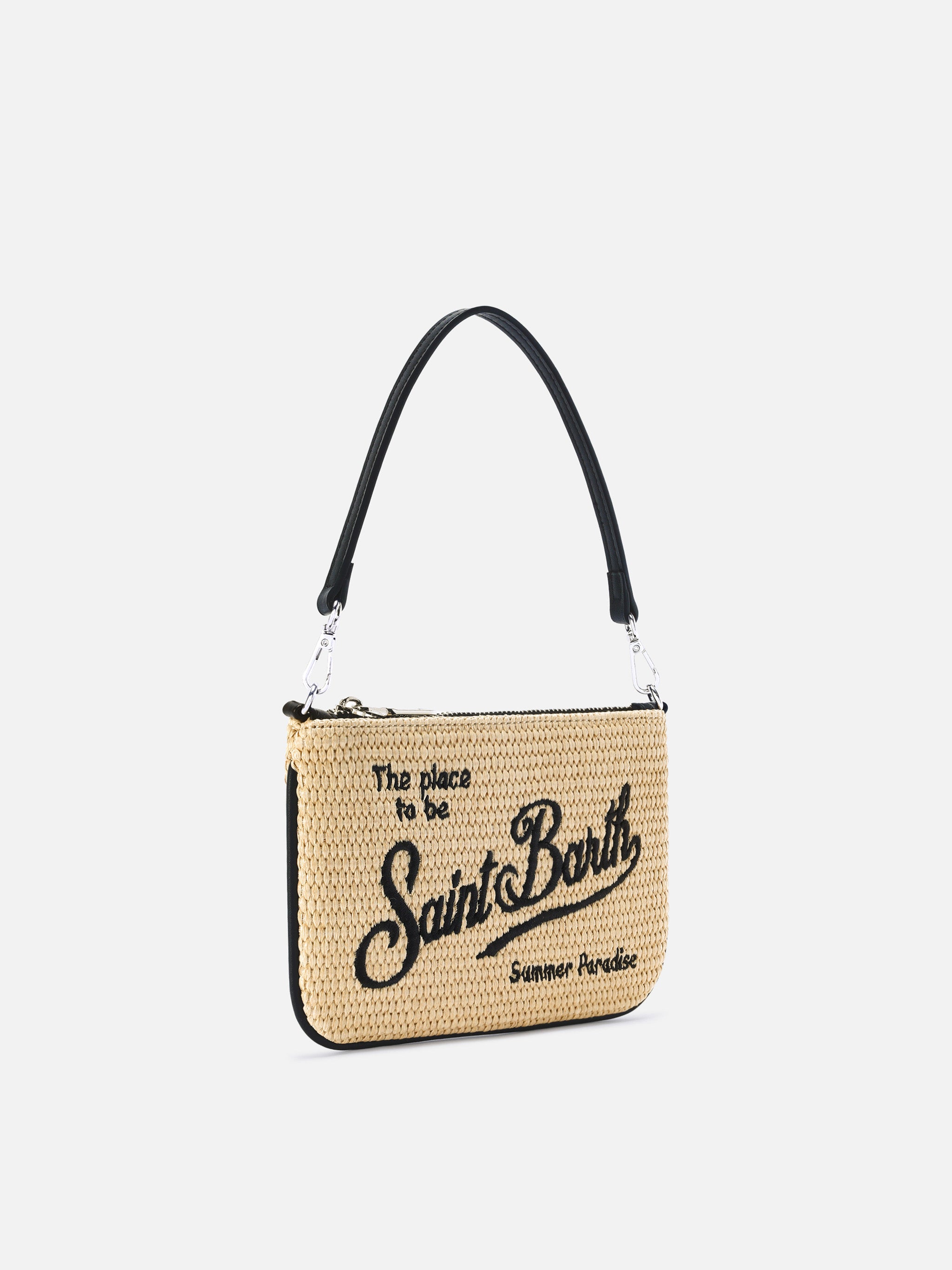 mc2-saint-barth-pouch-mini-parisienne-paglia-naturale-nero image 3