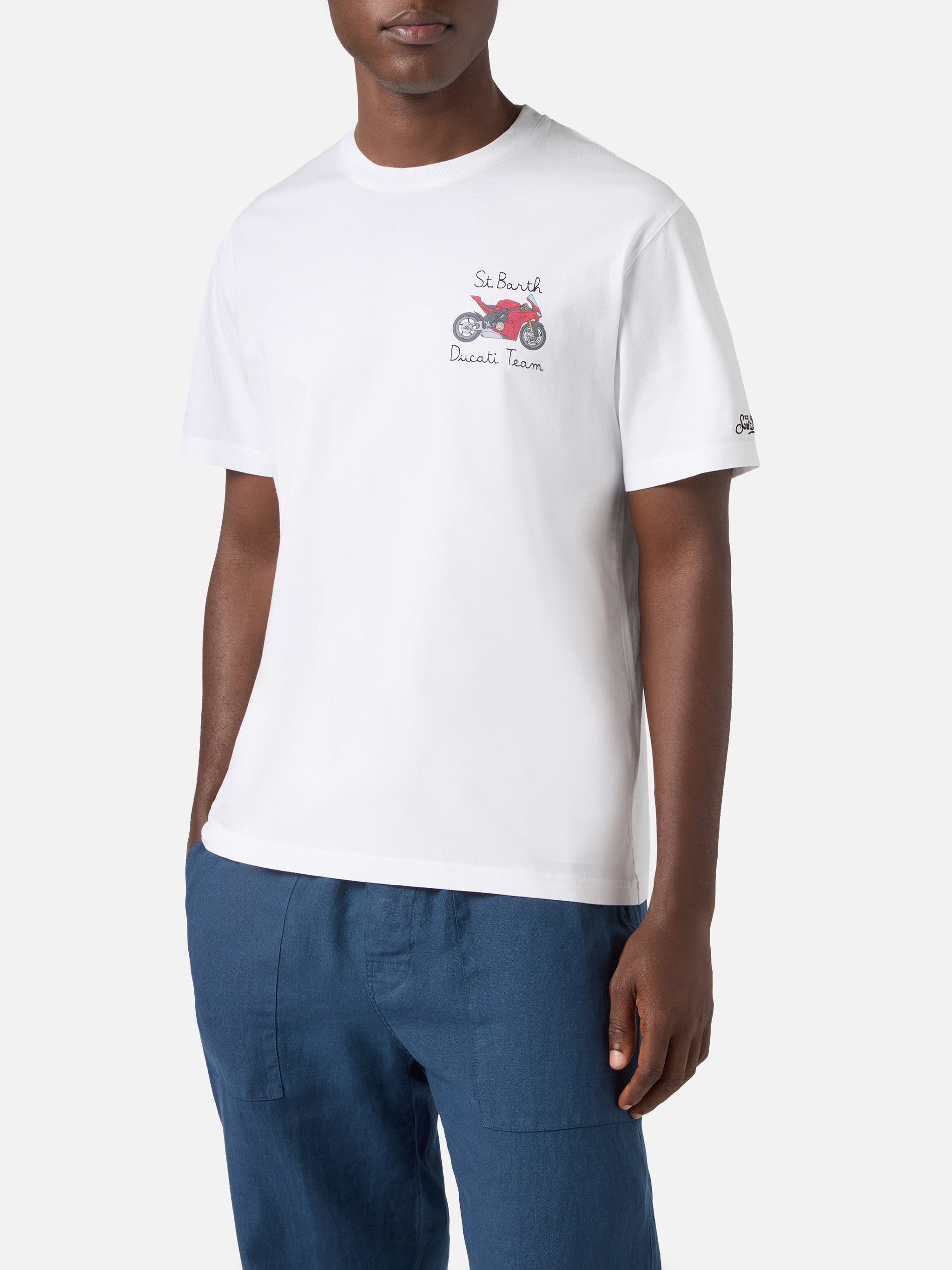 mc2-saint-barth-portofino-t-shirt-bianca-ducati-team-special-edition-uomo image 3