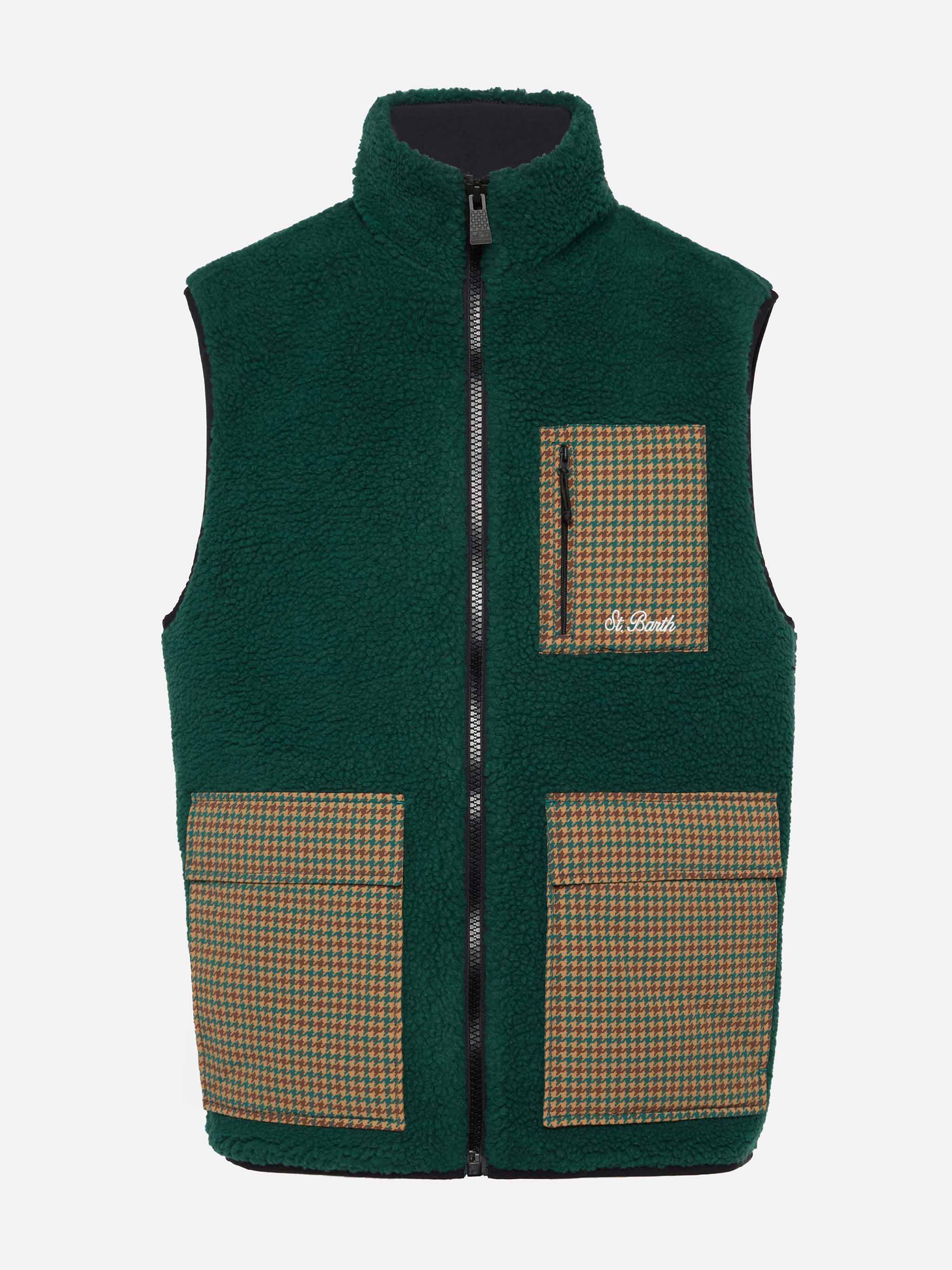 mc2-saint-barth-gilet-wanaka-in-sherpa-fantasia-pied-de-poule image 4