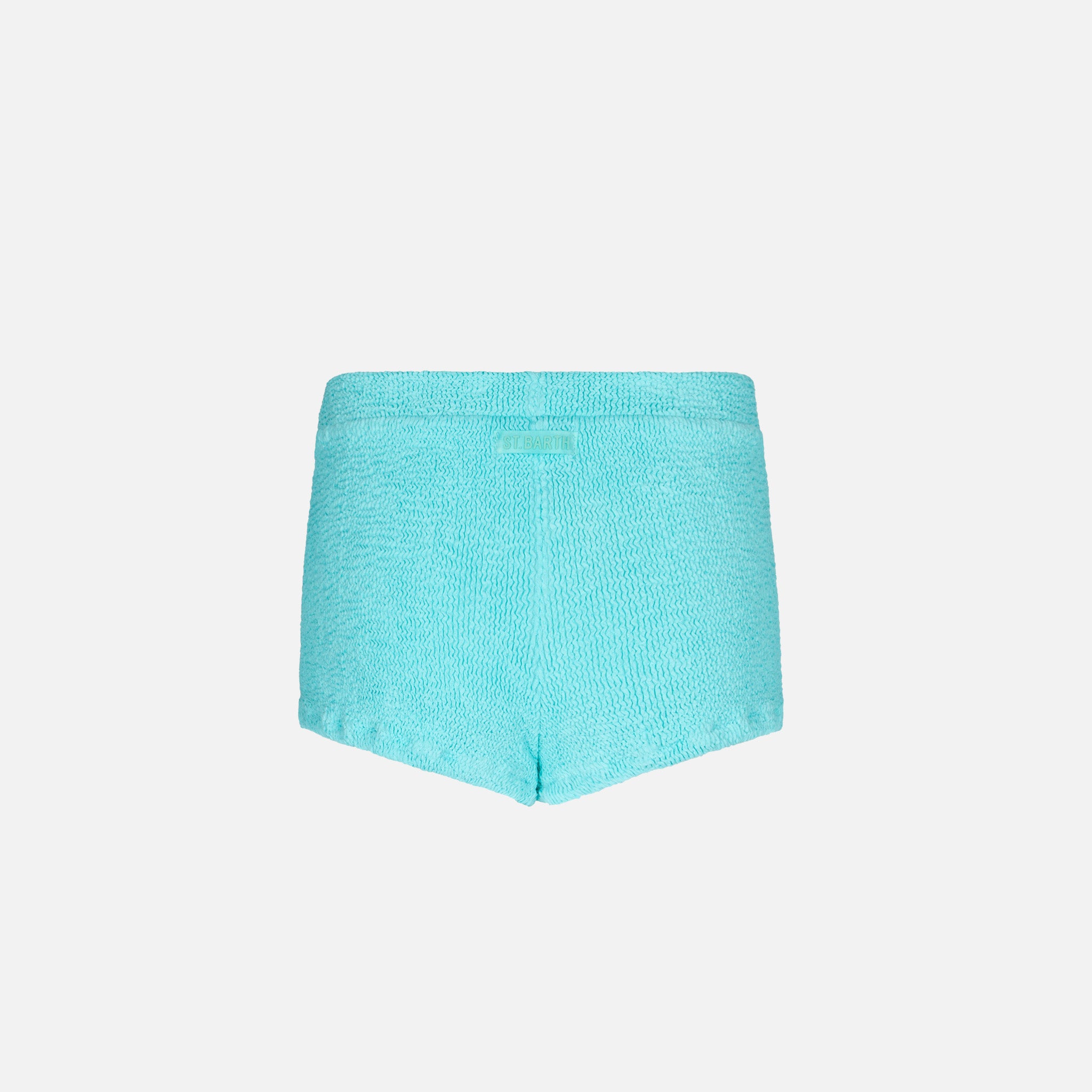 mc2-saint-barth-pantaloncini-bambina-verde-acqua-in-crinkle-tinta-unita image 2
