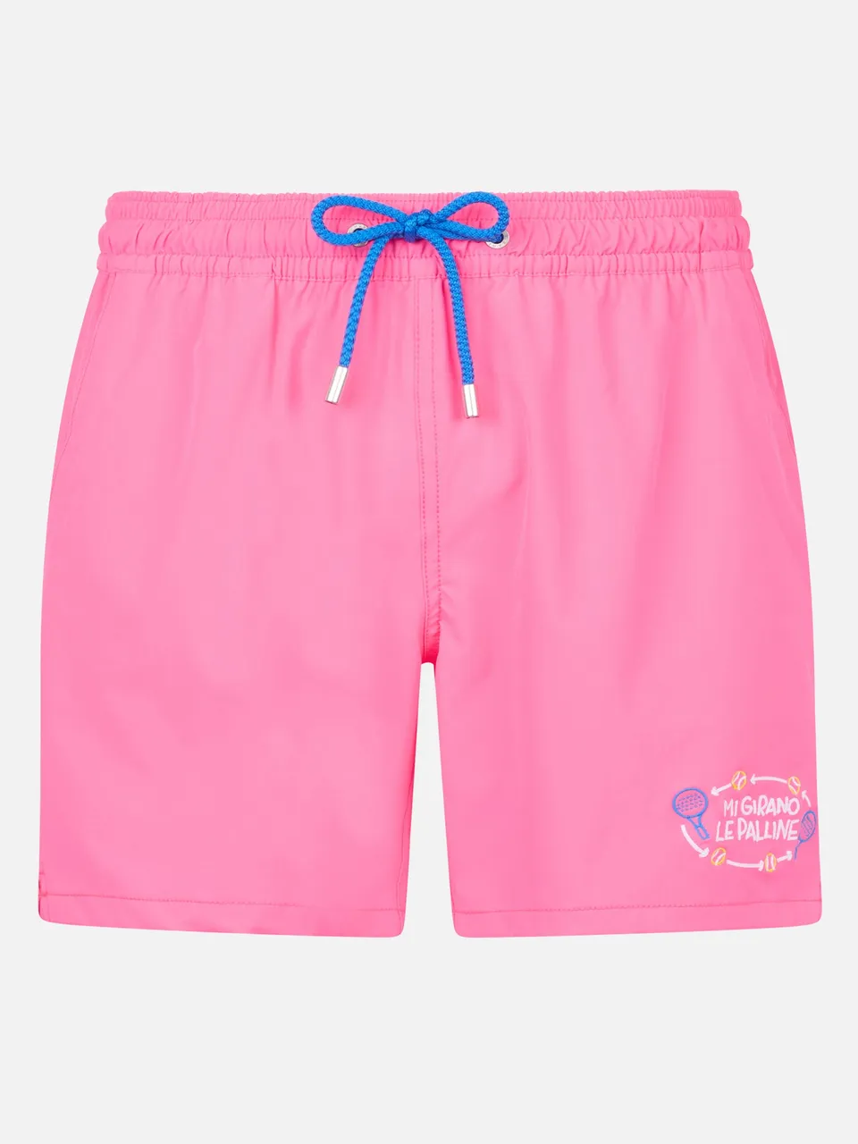 mc2-saint-barth-shorts-mare-comfort-rosa-fluo-con-ricamo-mi-girano-le-palline-sp image 1