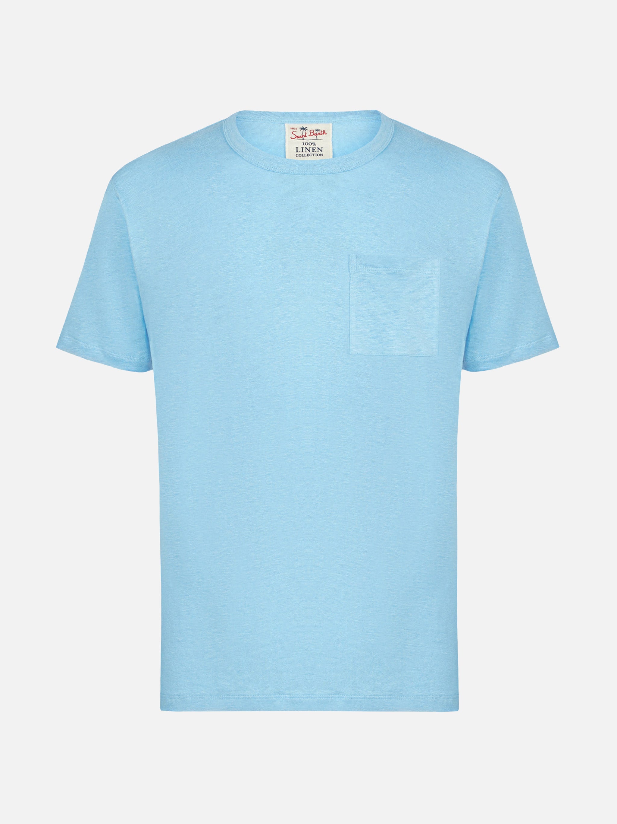 mc2-saint-barth-t-shirt-ecstasea-uomo-in-lino-azzurro-con-taschino image 1