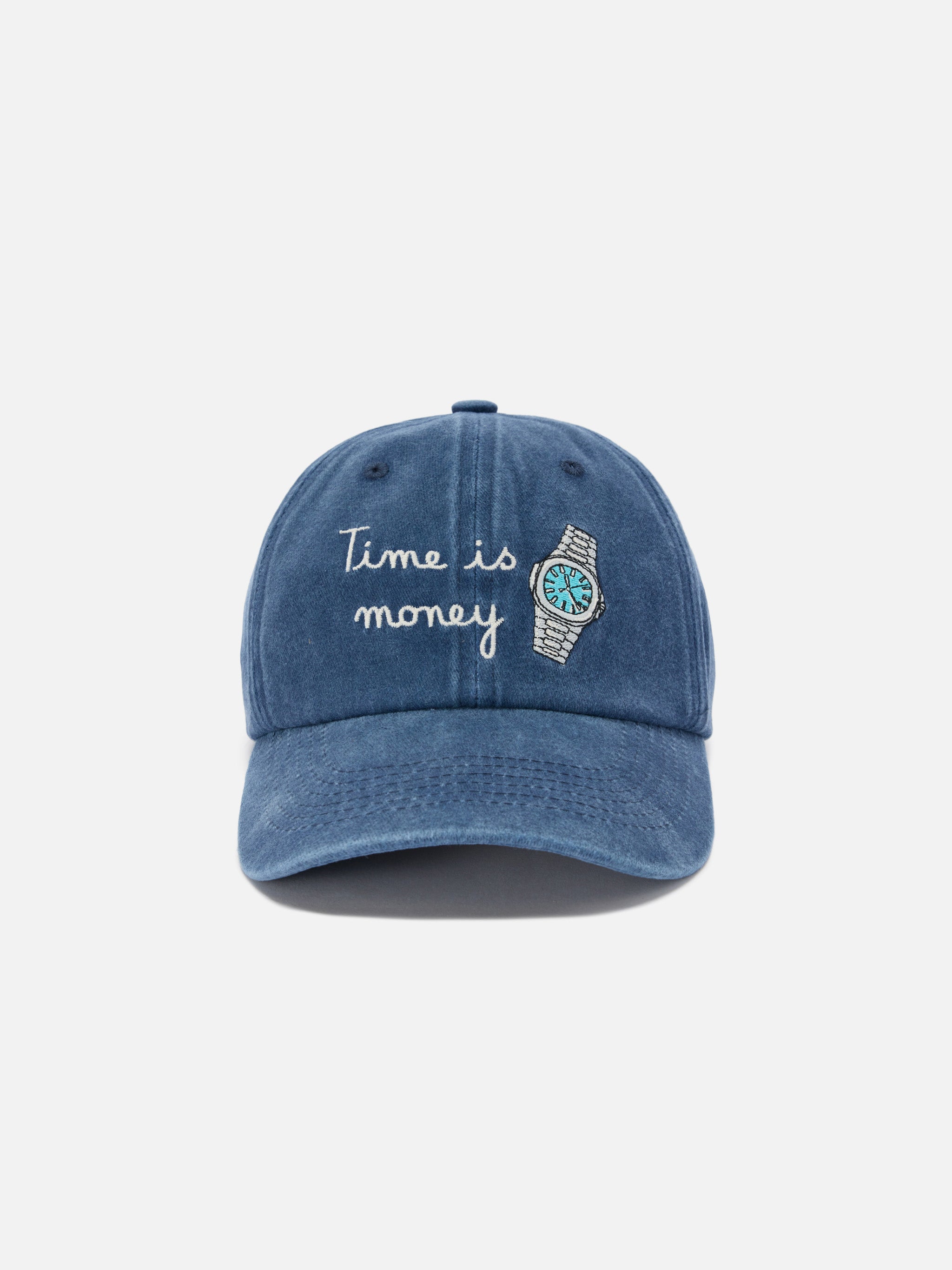 mc2-saint-barth-cappellino-davis-con-visiera-in-cotone-blu-e-ricamo-time-is-mone image 1