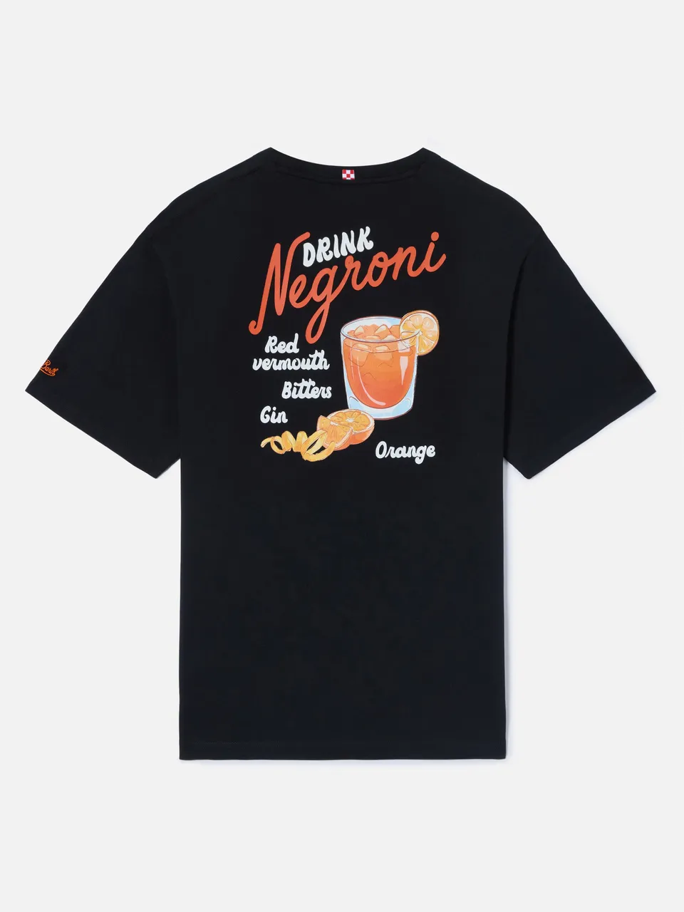 t-shirt-portland-nera-con-illustrazione-negroni-drink-mc2-saint-barth image 1