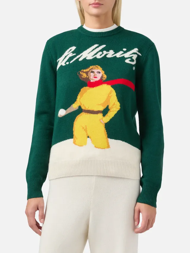 mc2-saint-barth-maglione-new-queen-in-misto-cashmere-verde-con-jacquard-cartolin image 1