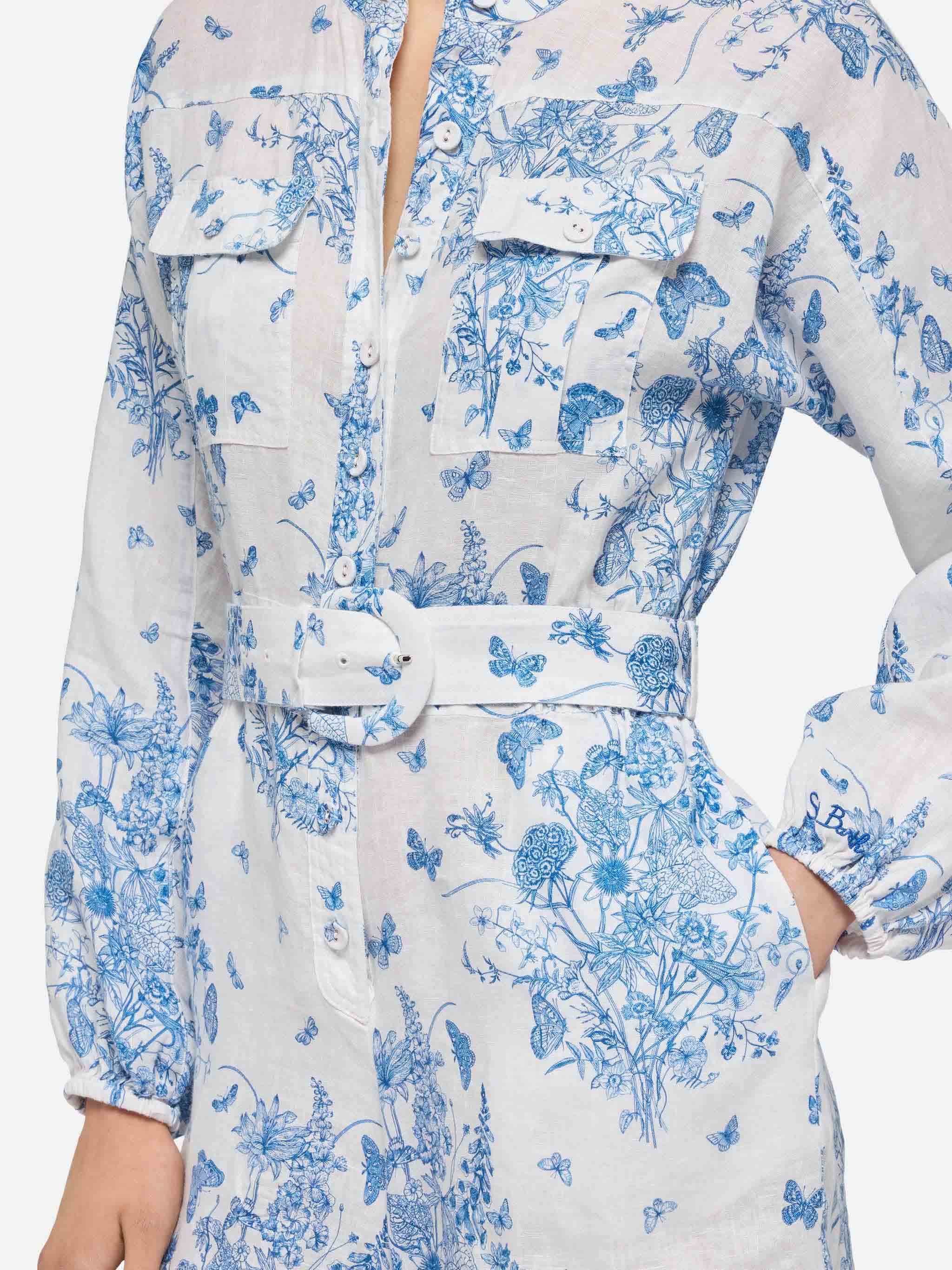 mc2-saint-barth-tuta-corta-hanniel-in-lino-blu-stampa-butterfly-toile-de-jouy-co image 2