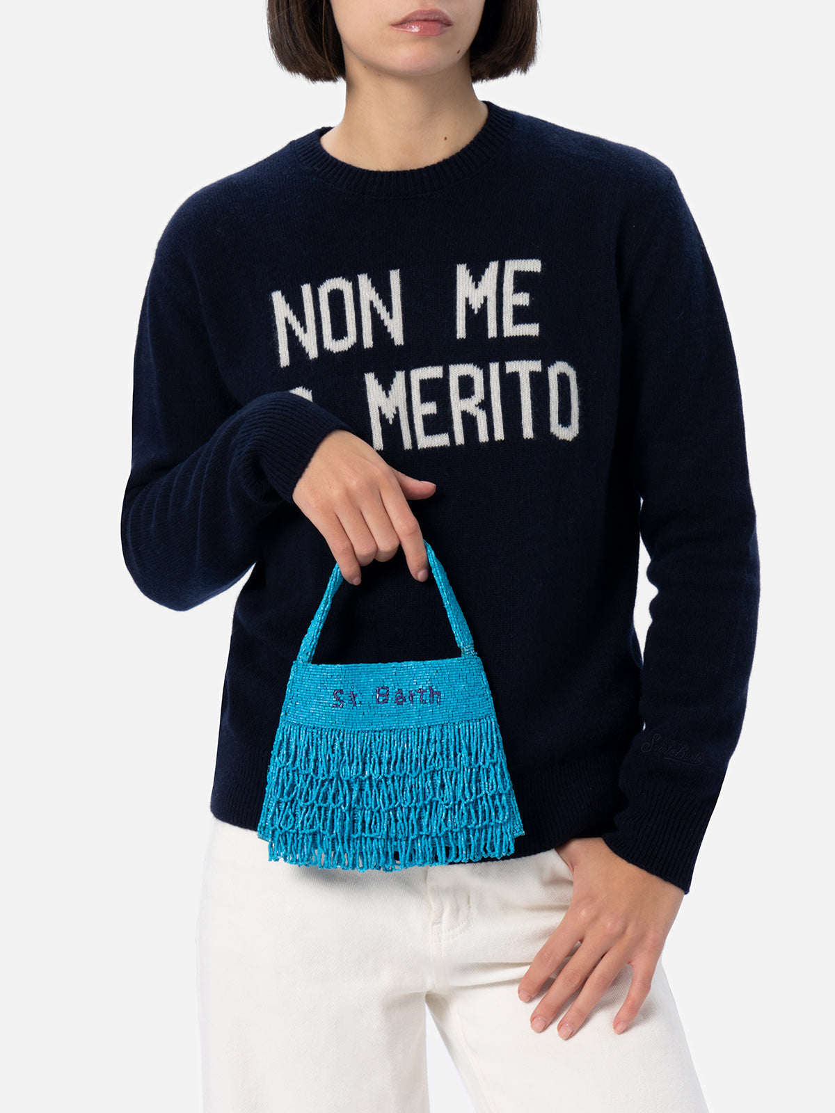 mc2-saint-barth-mini-bag-pearl-in-perline-turchesi-con-frange-e-logo-st-barth image 2