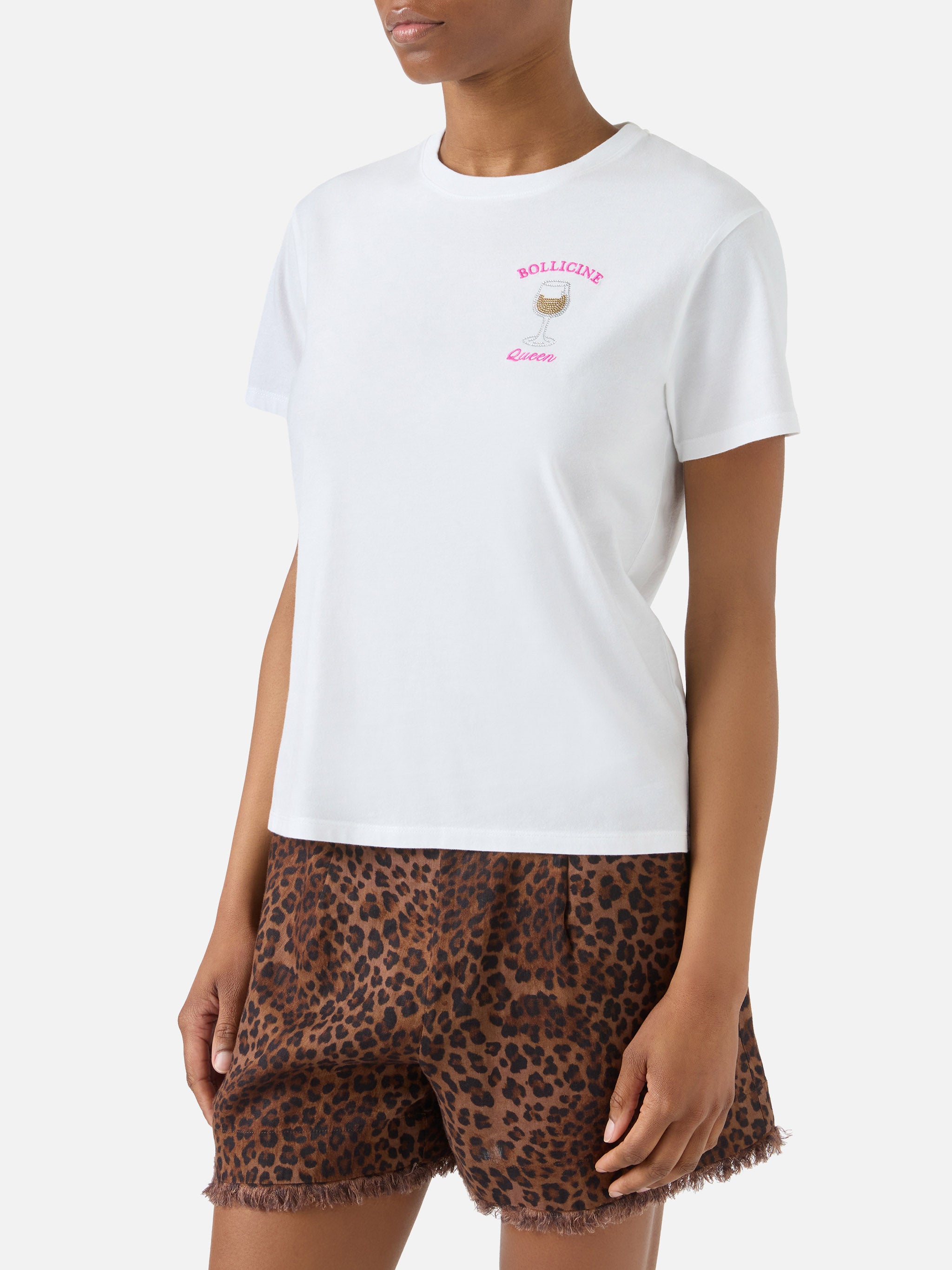mc2-saint-barth-emilie-t-shirt-donna-bianca-bollicine-queen-con-strass image 2