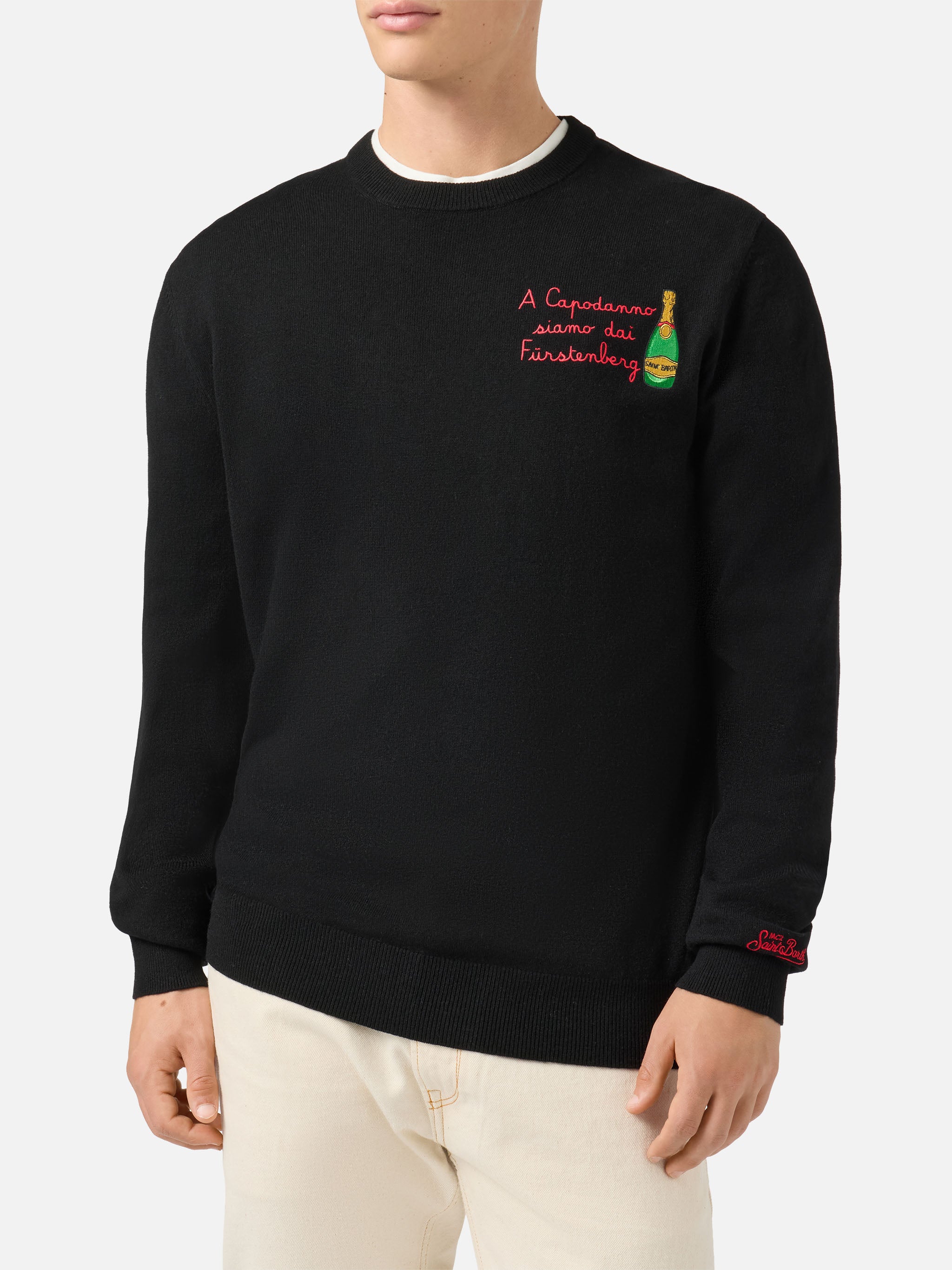 mc2-saint-barth-maglione-heron-light-uomo-nero-vacanze-di-natale-special-edition image 2