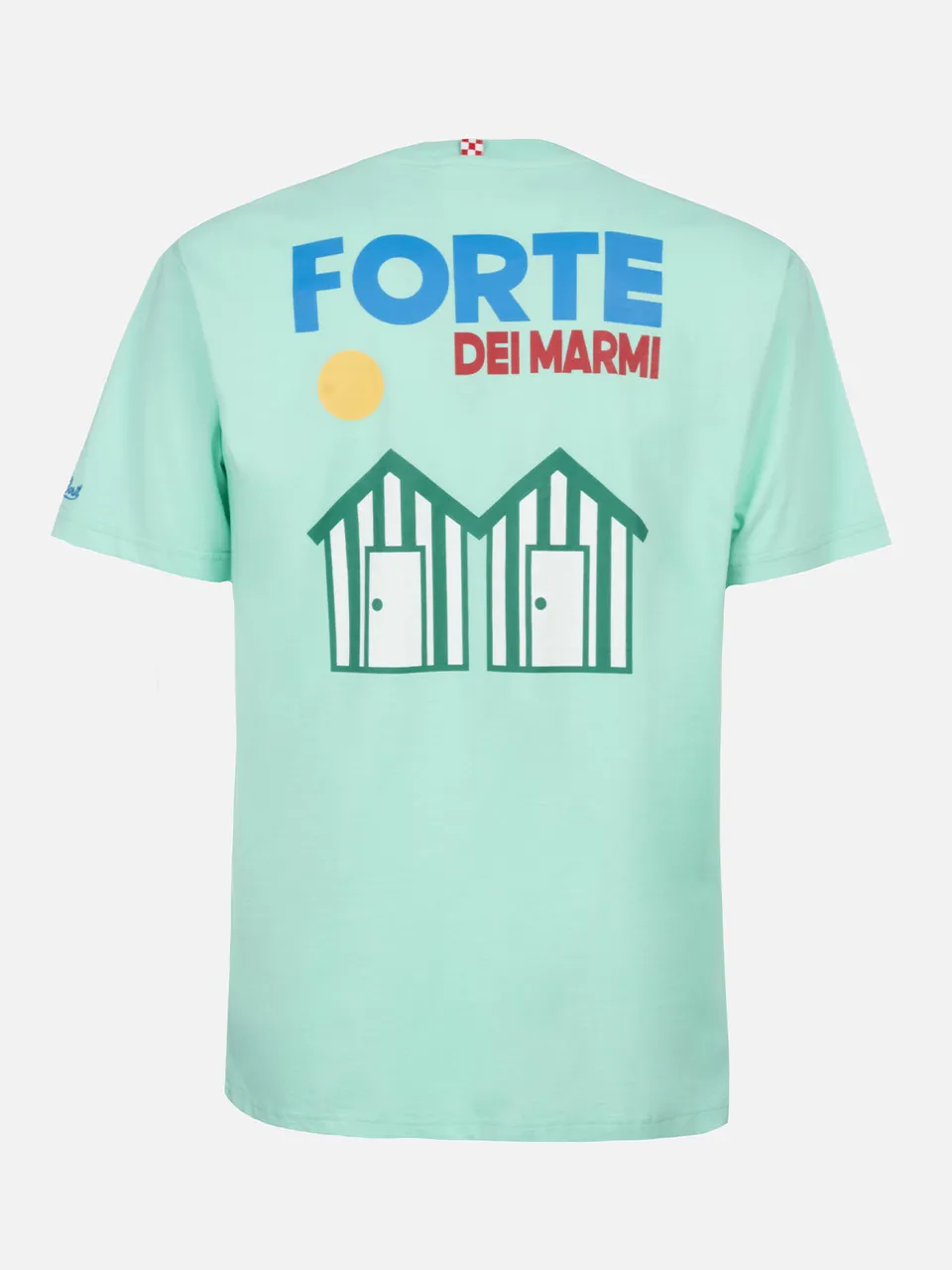 mc2-saint-barth-t-shirt-uomo-stampa-cartolina-forte-dei-marmi-verde-menta-in-pur image 1