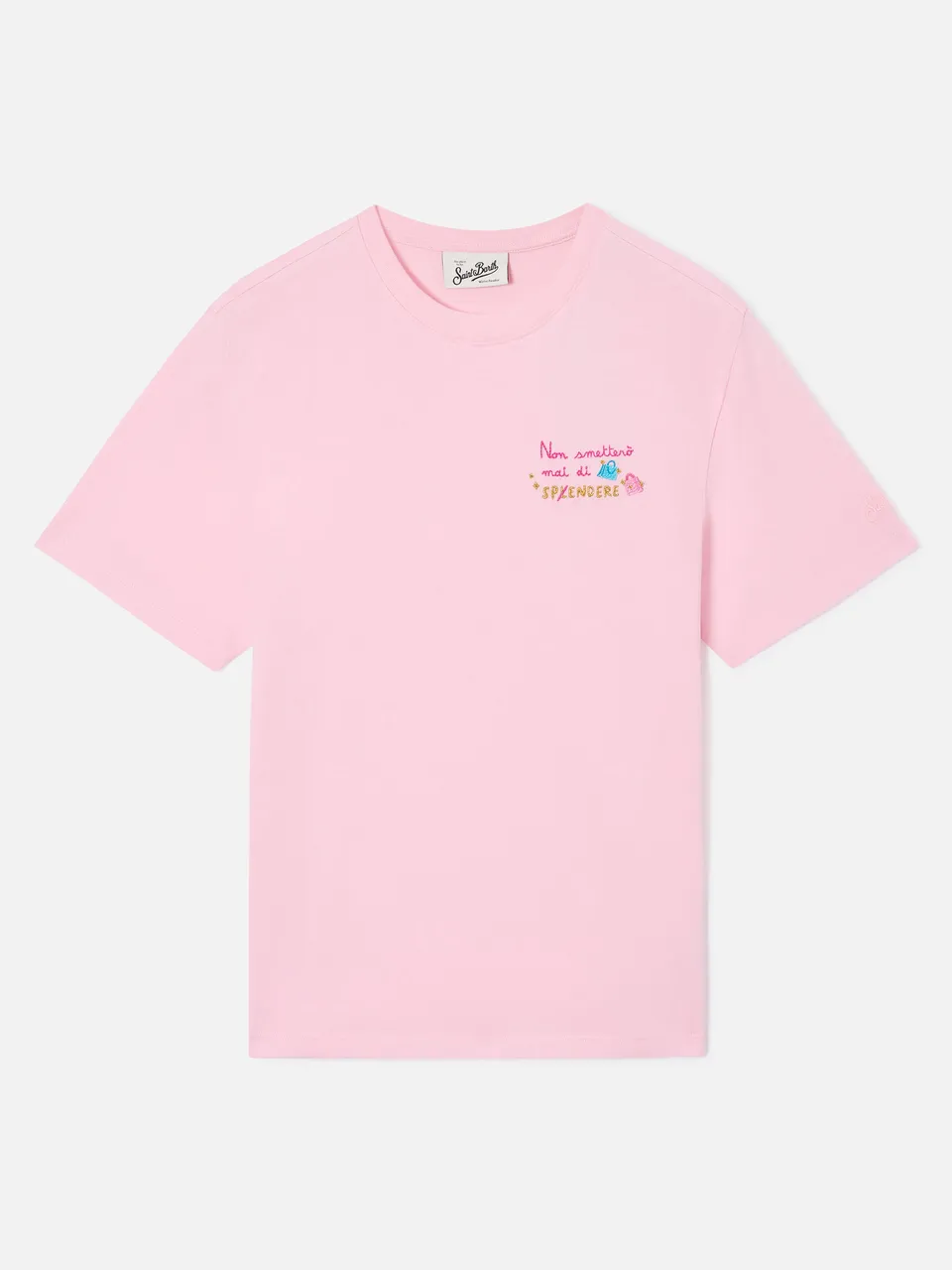 mc2-saint-barth-emilie-t-shirt-donna-rosa-cotone-organico-ricamo-non-spendere image 1