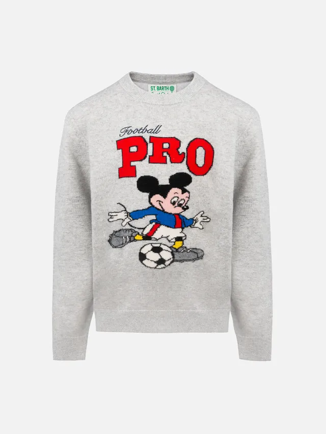 mc2-saint-barth-maglione-girocollo-douglas-grigio-da-bambino-con-stampa-topolino image 1
