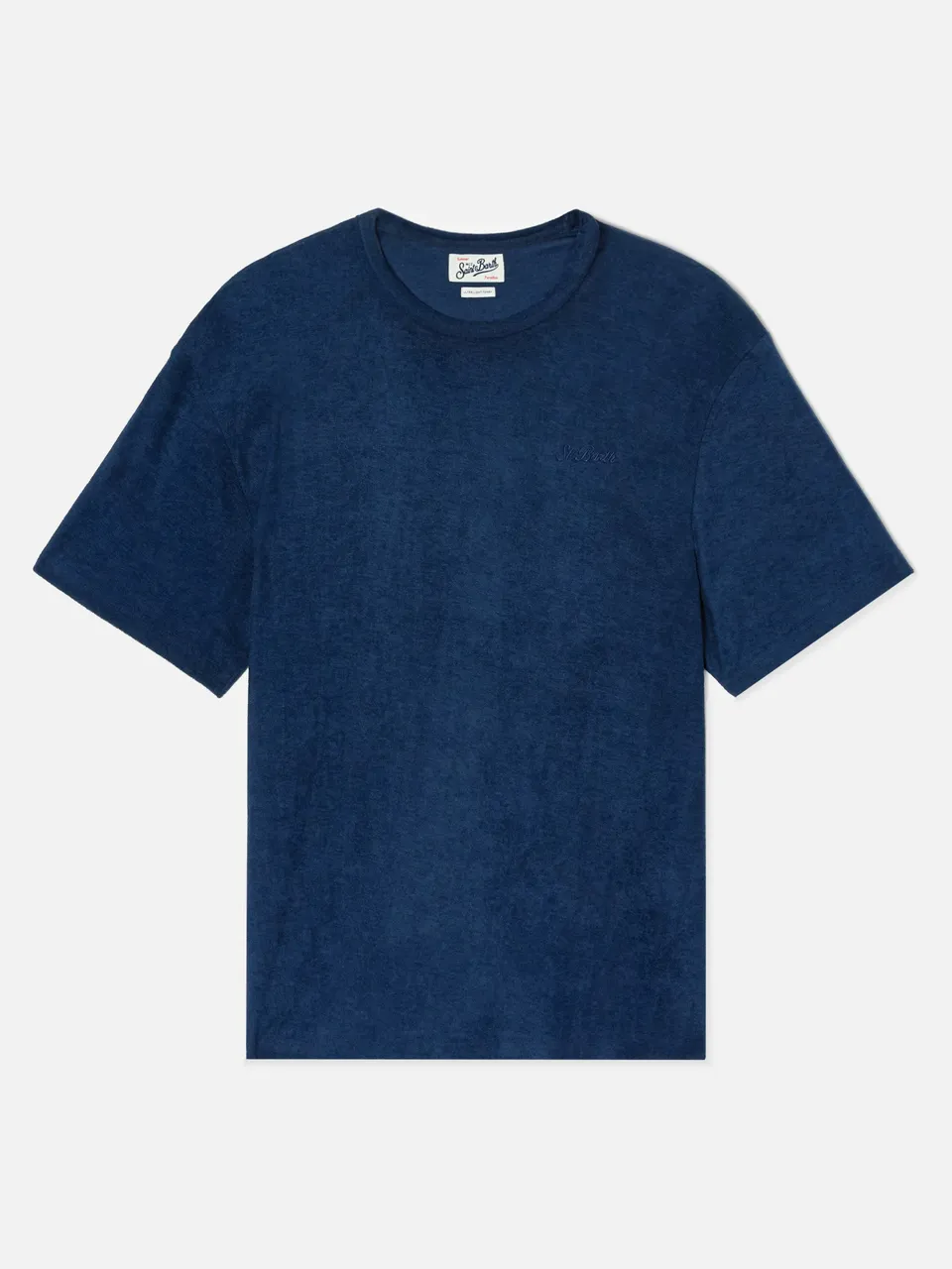 mc2-saint-barth-t-shirt-gary-in-misto-cotone-effetto-spugna-blu-con-ricamo-logo image 1