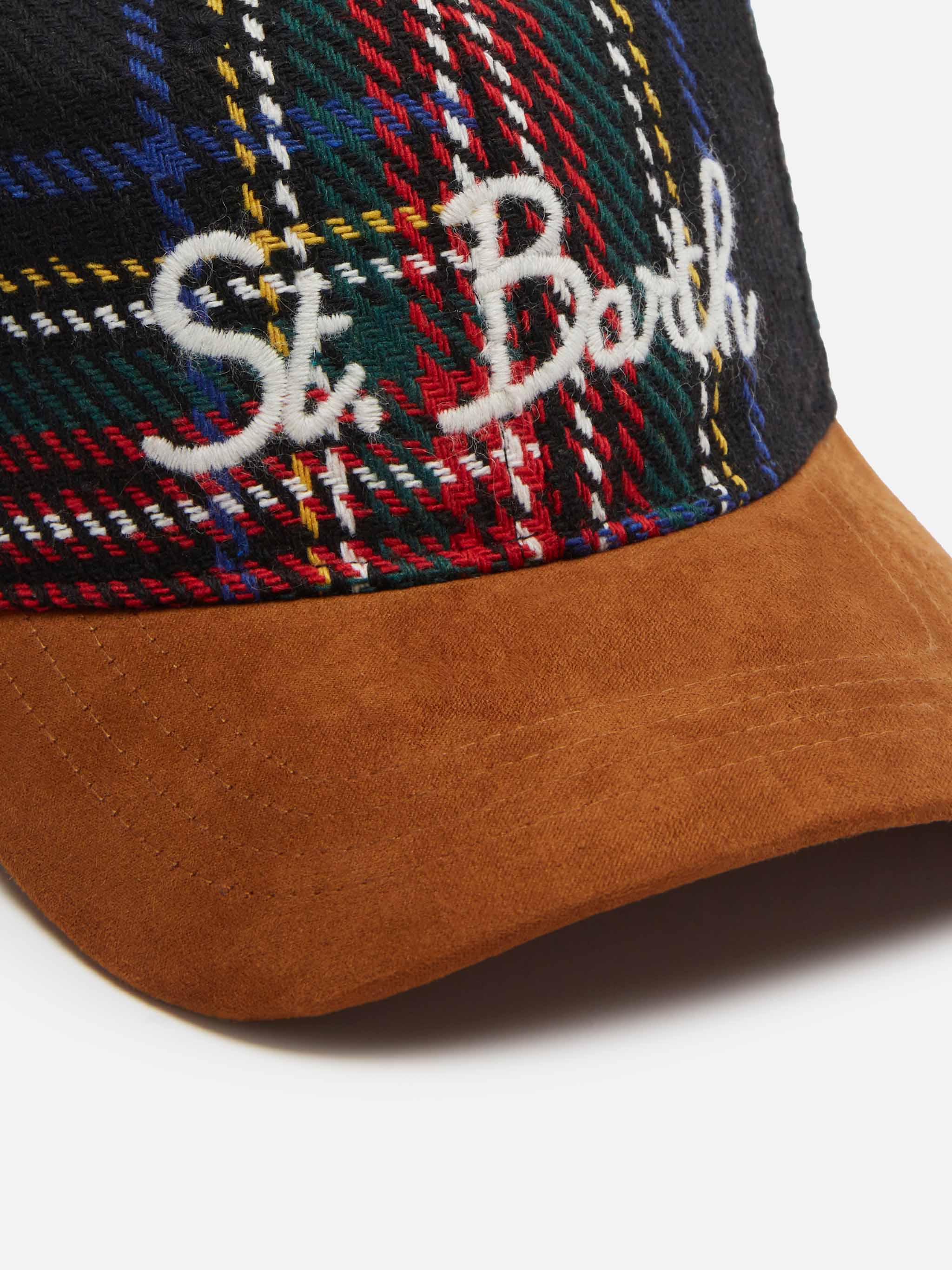 mc2-saint-barth-basb0003-cappellino-da-baseball-in-denim-stampa-tartan-multicolo image 3