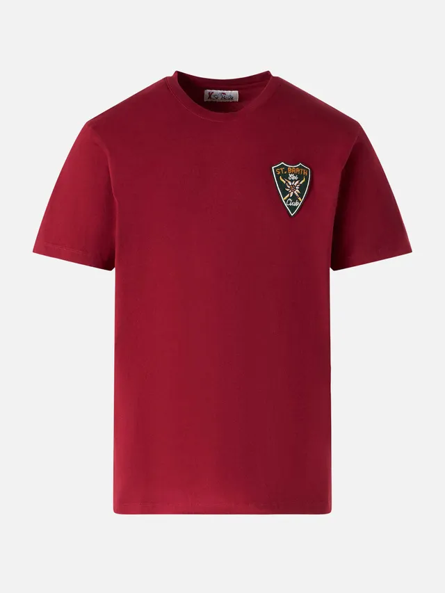 mc2-saint-barth-arnott-t-shirt-uomo-bordeaux-st-barth-ski-club image 1